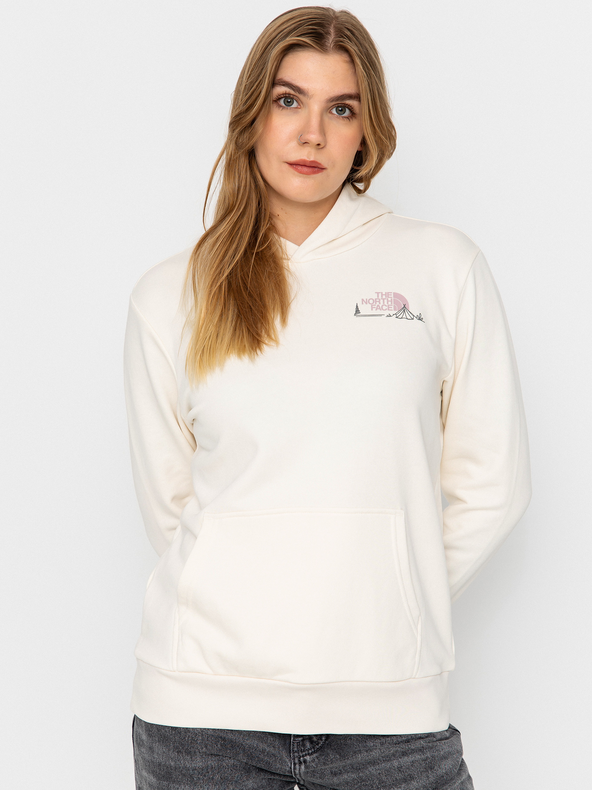 Bluza z kapturem The North Face Monte HD Wmn (white dune)