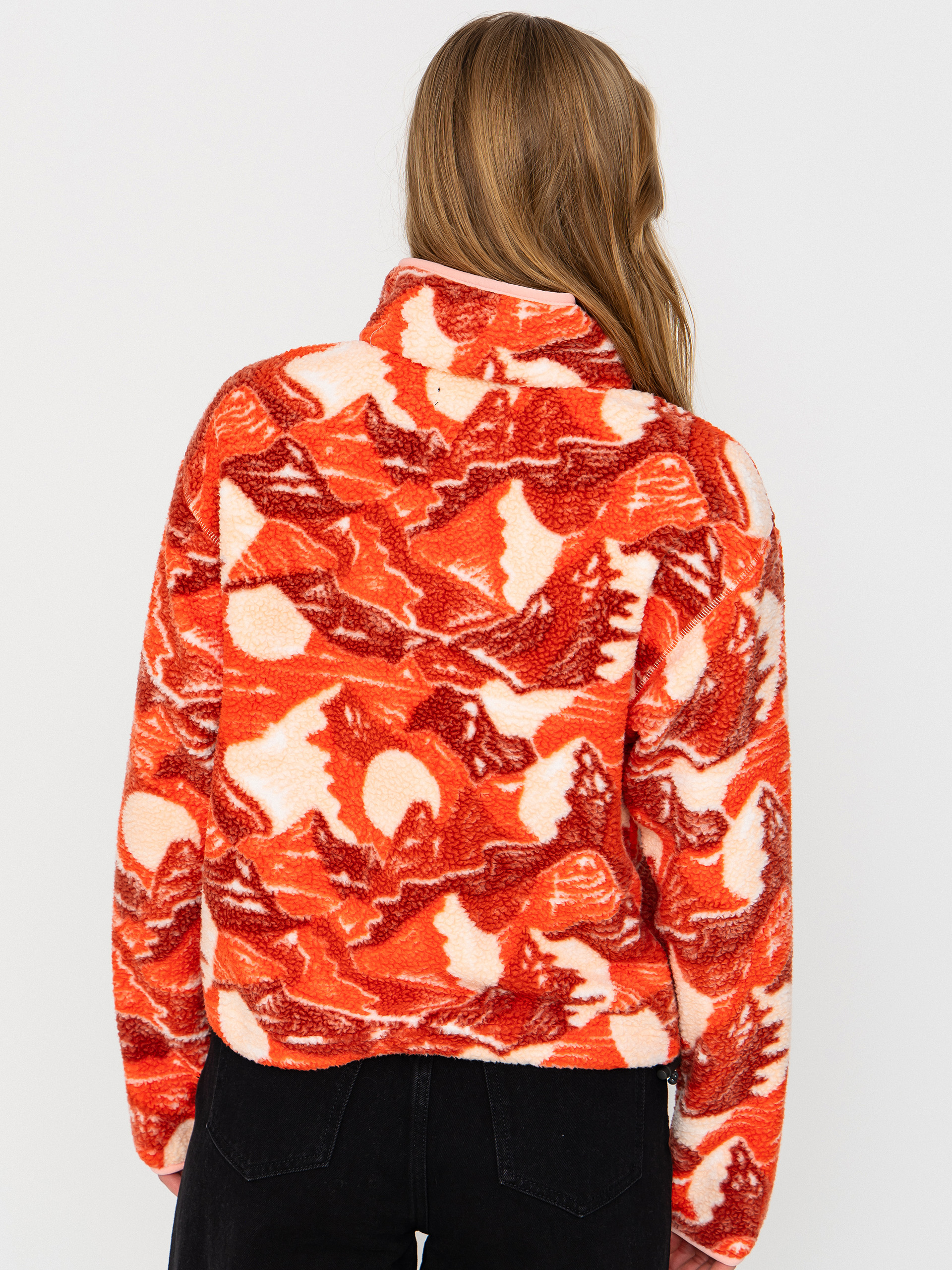 Damski Polar Columbia Helvetia II Printed Cropped Half Snap (poppy red/sunscape)