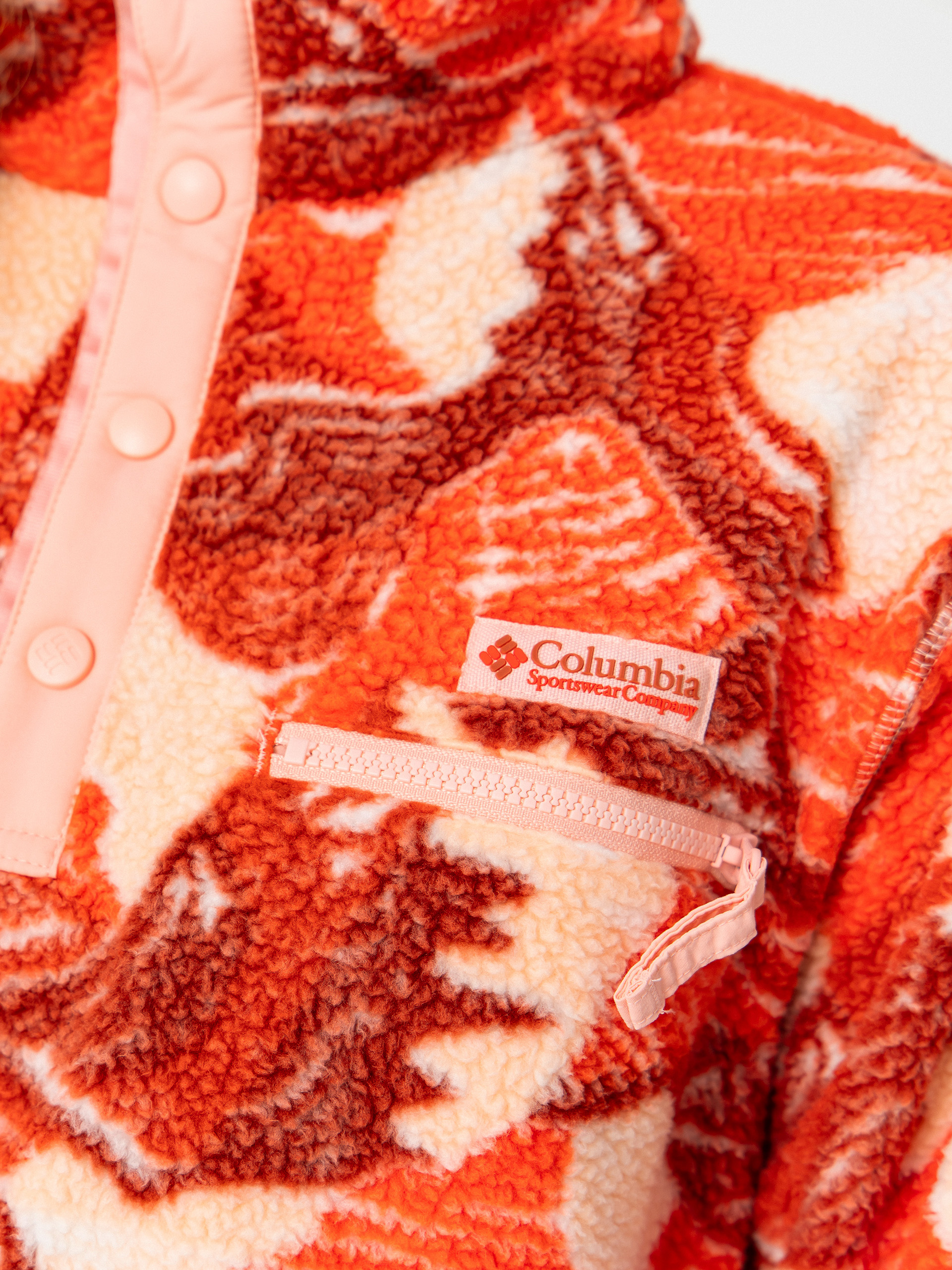 Damski Polar Columbia Helvetia II Printed Cropped Half Snap (poppy red/sunscape)