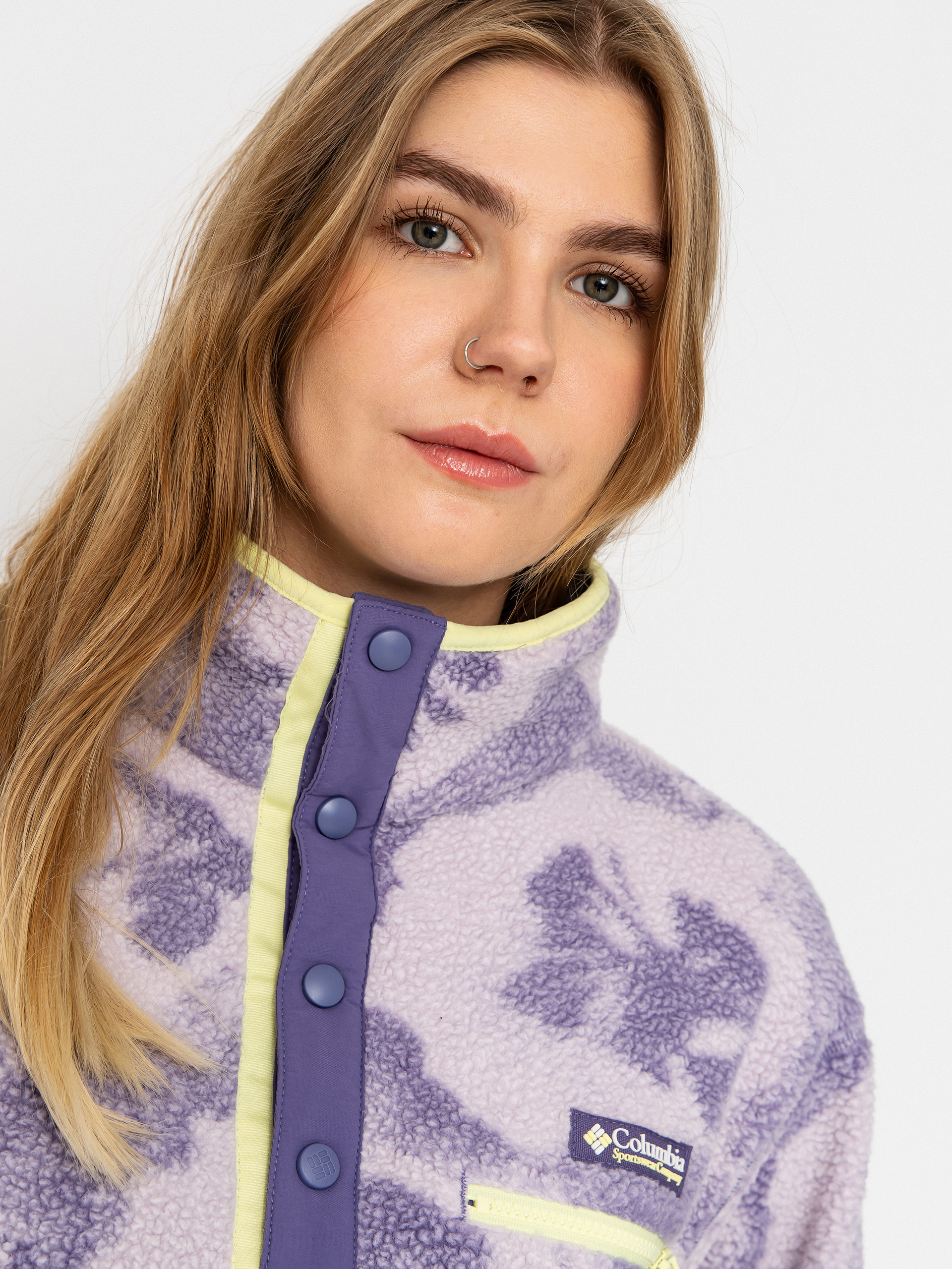Damski Polar Columbia Helvetia II Printed Cropped Half Snap (stormwatch/sprayflower)
