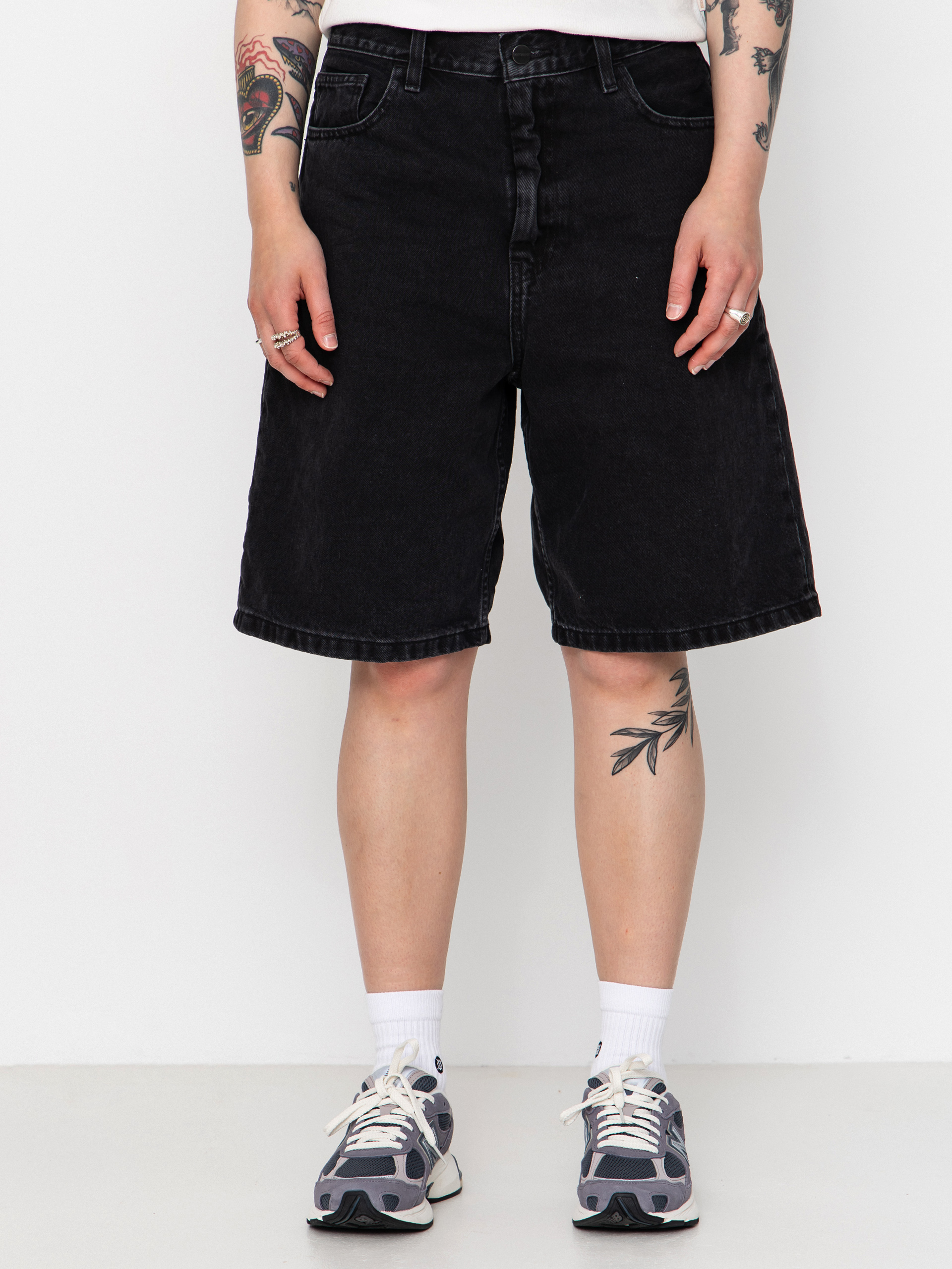 Szorty Carhartt WIP Brandon Wmn (black stone washed)