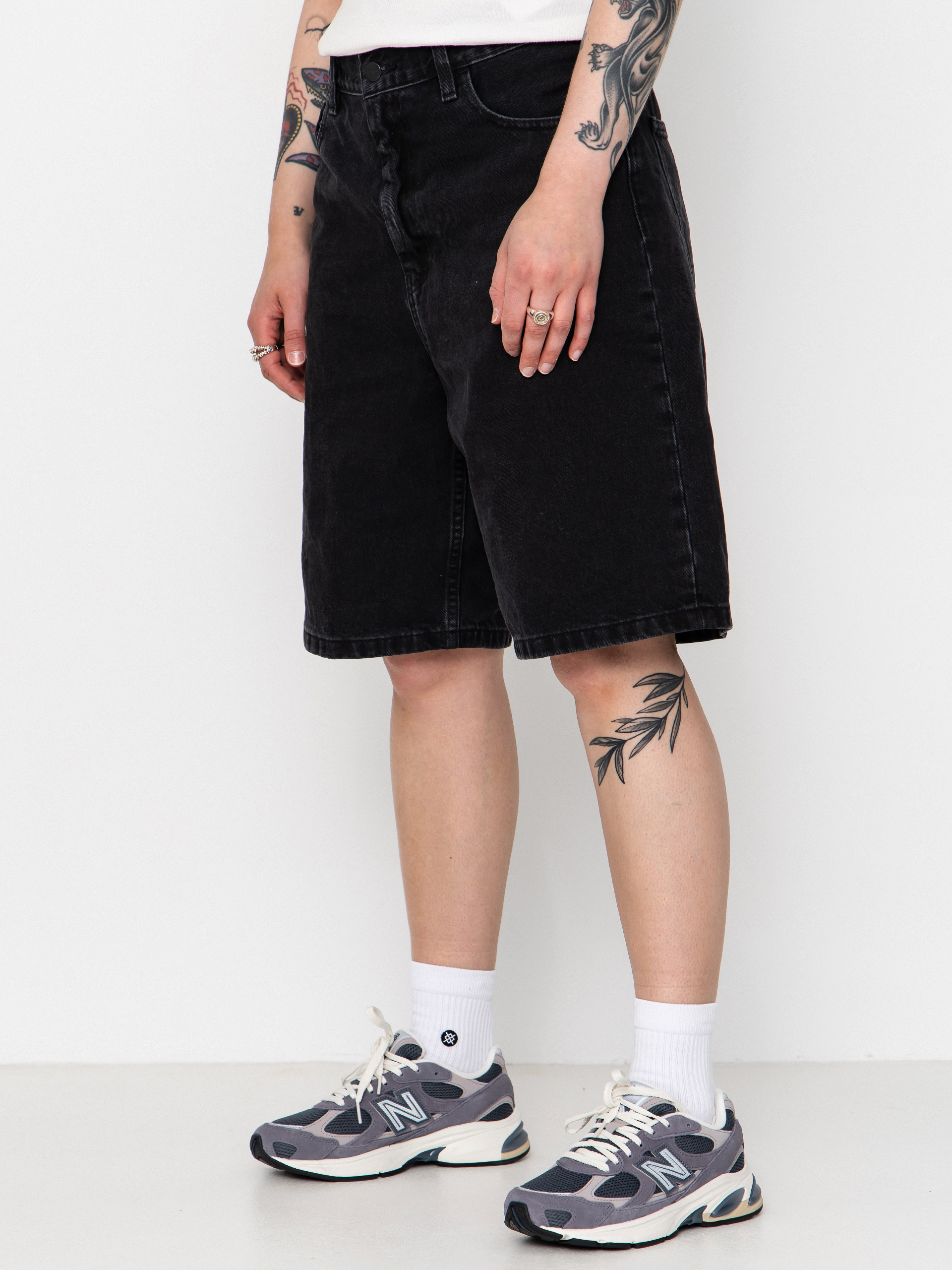Szorty Carhartt WIP Brandon Wmn (black stone washed)