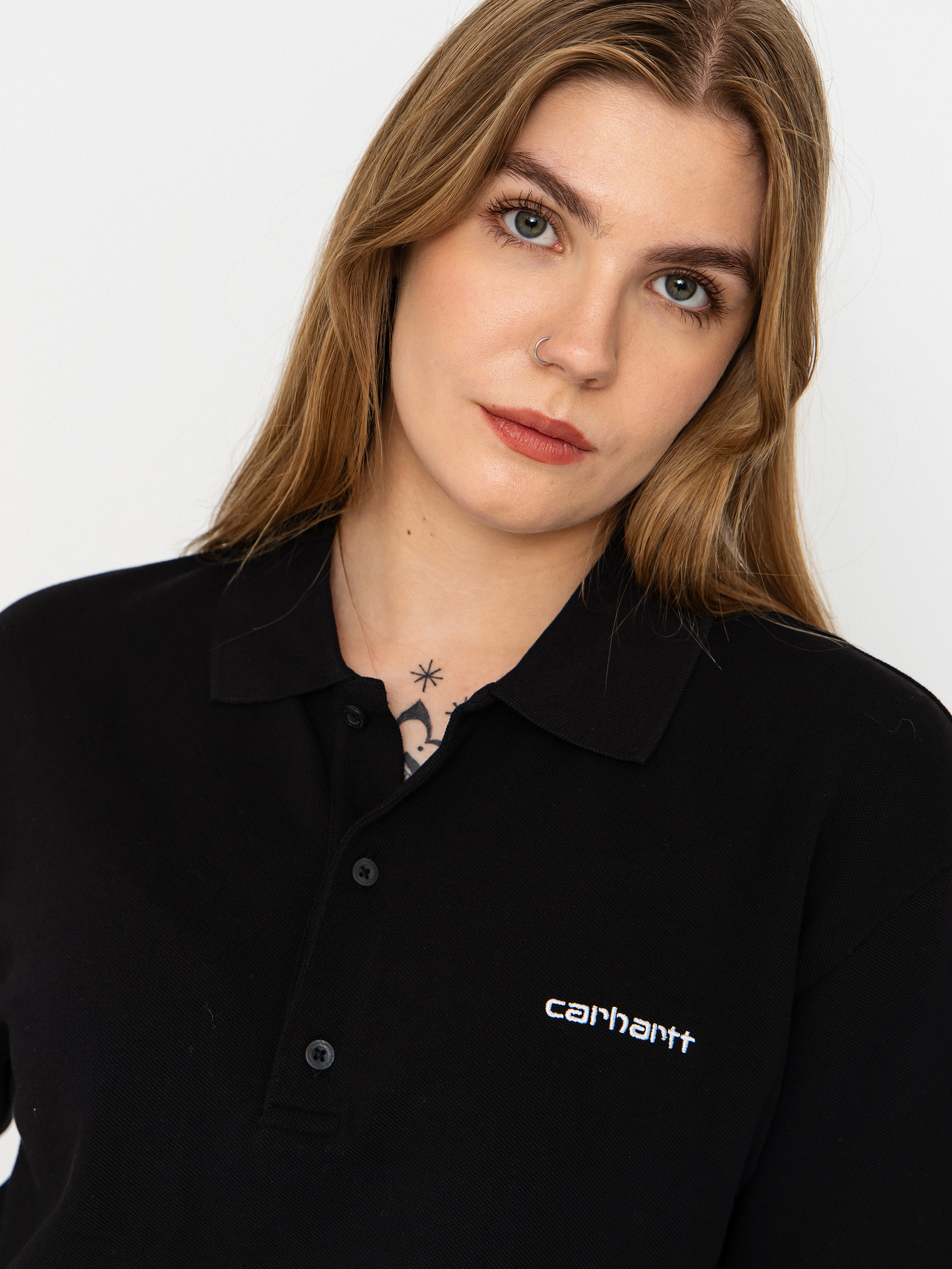 T-shirt Carhartt WIP Script Polo Wmn (black/white)