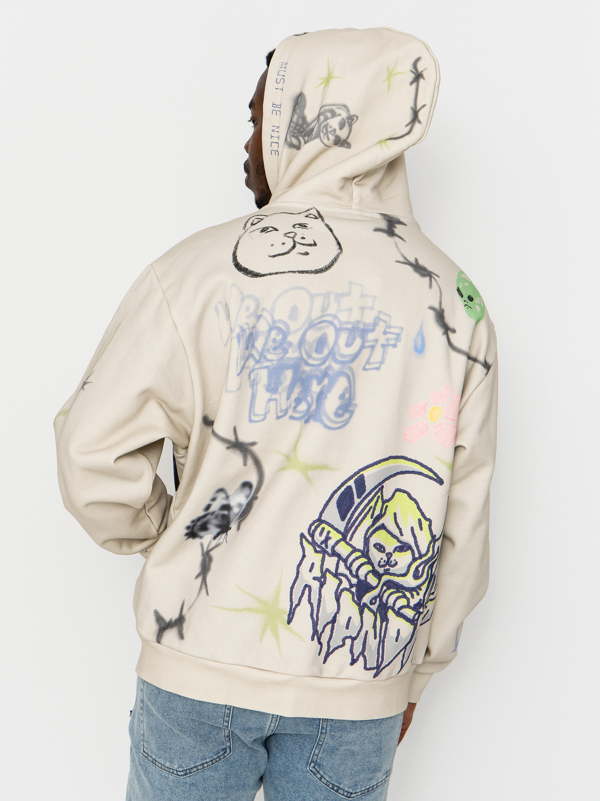 Bluza z kapturem RipNDip Goosebumps ZHD (bone)