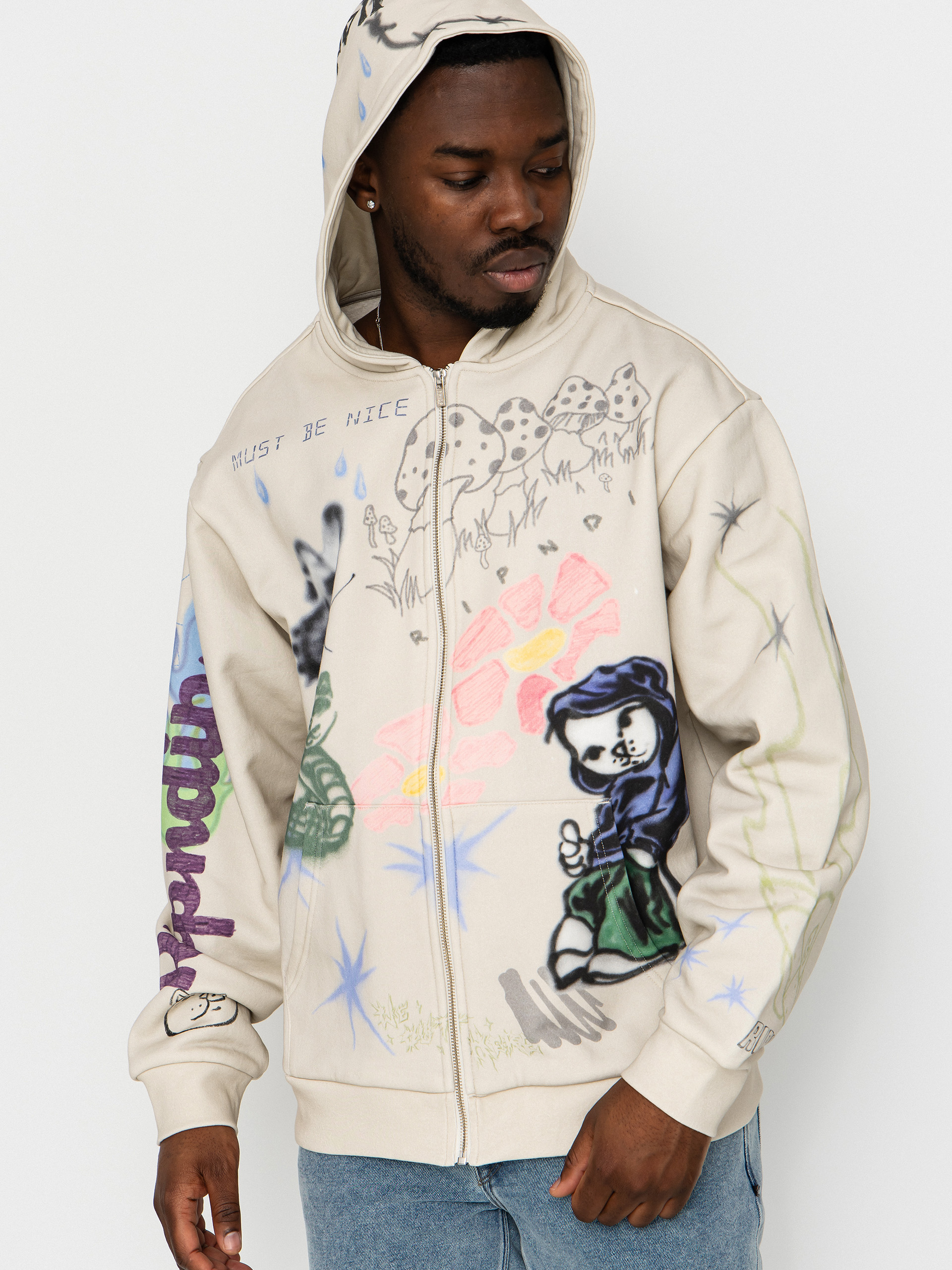 Bluza z kapturem RipNDip Goosebumps ZHD (bone)