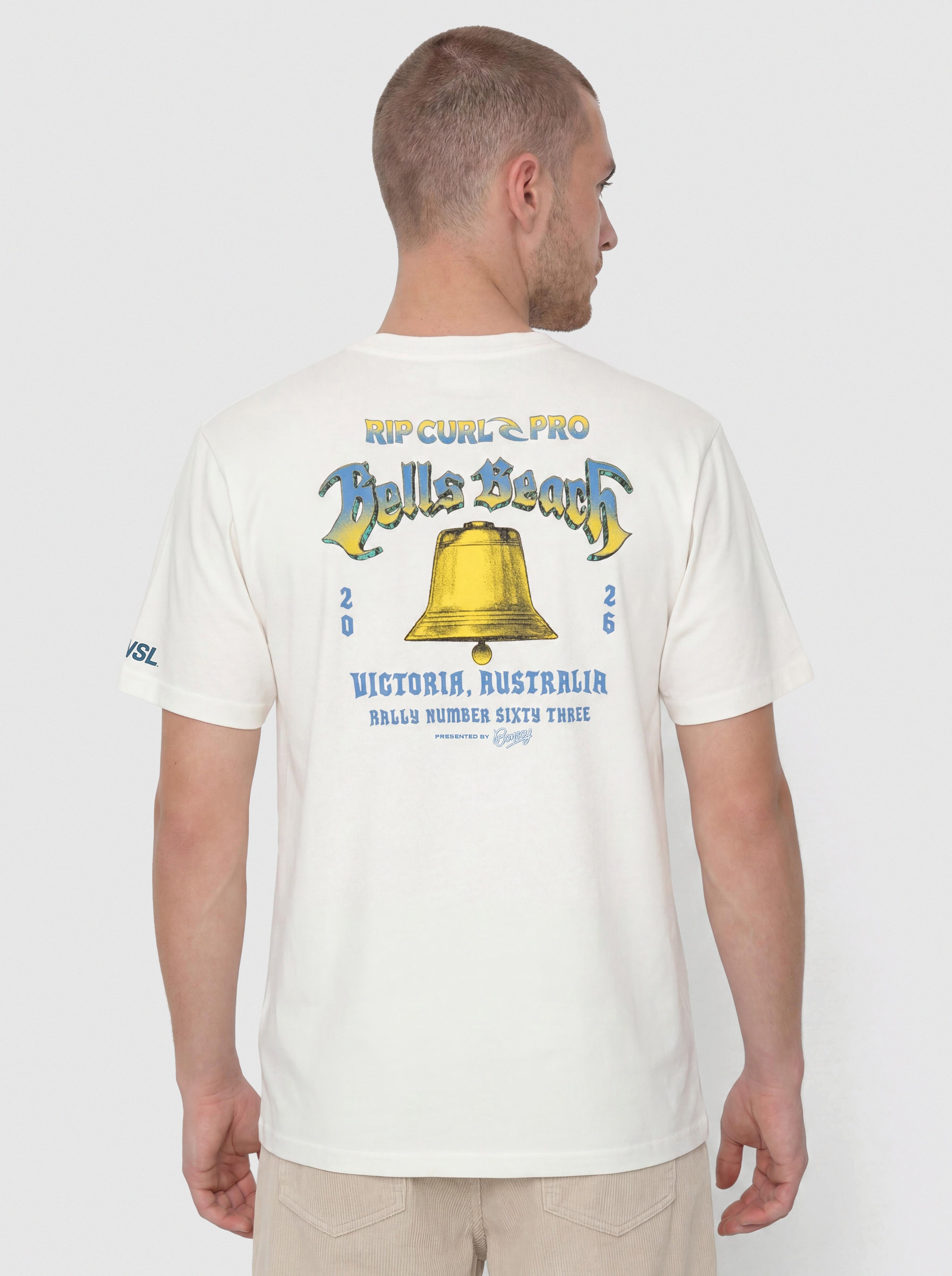 T-shirt Rip Curl Bells Pro 26 Bell Logo (bone)