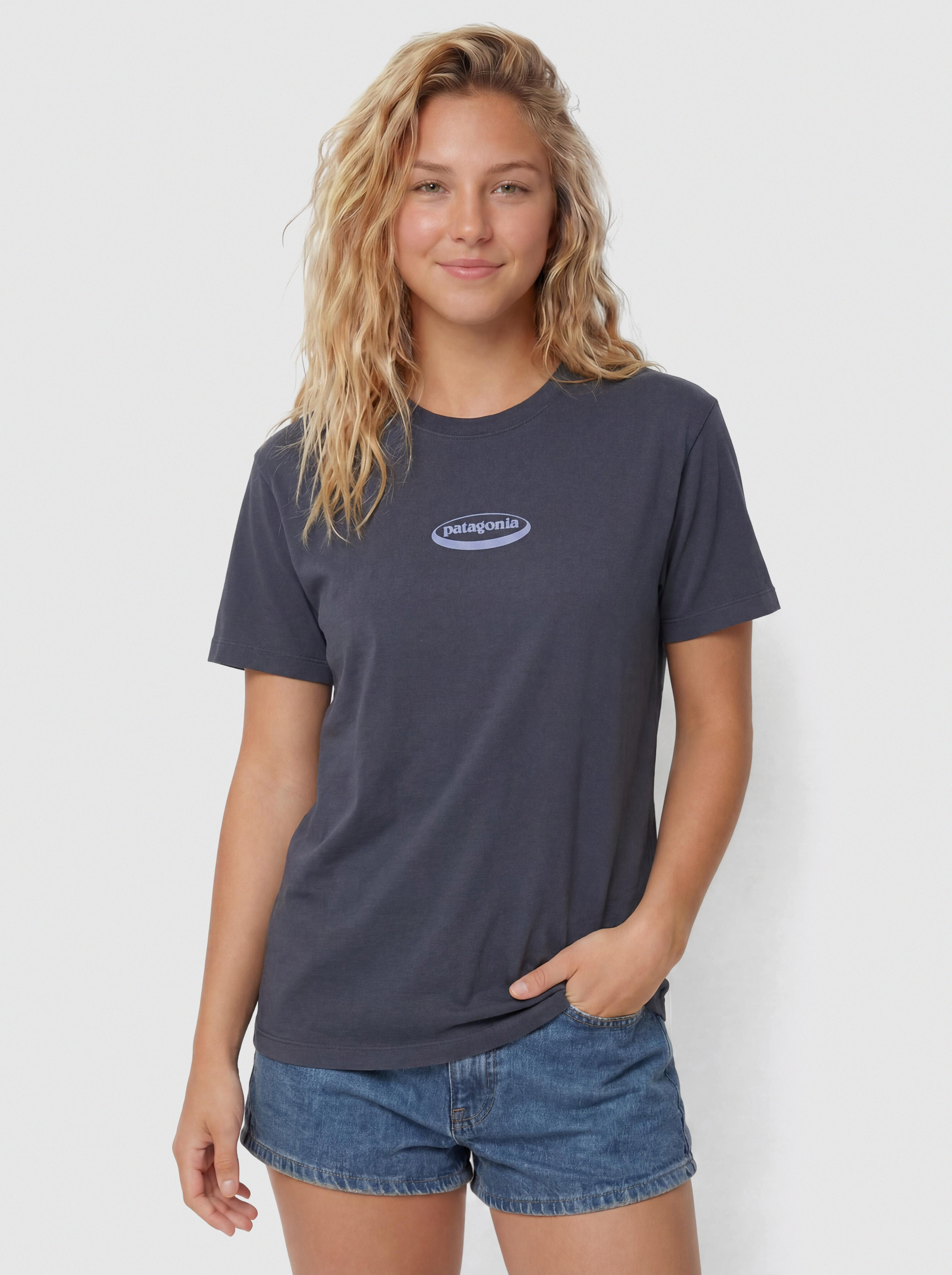 T-shirt Patagonia 95 Oval Logo Oversized Wmn (smolder blue)