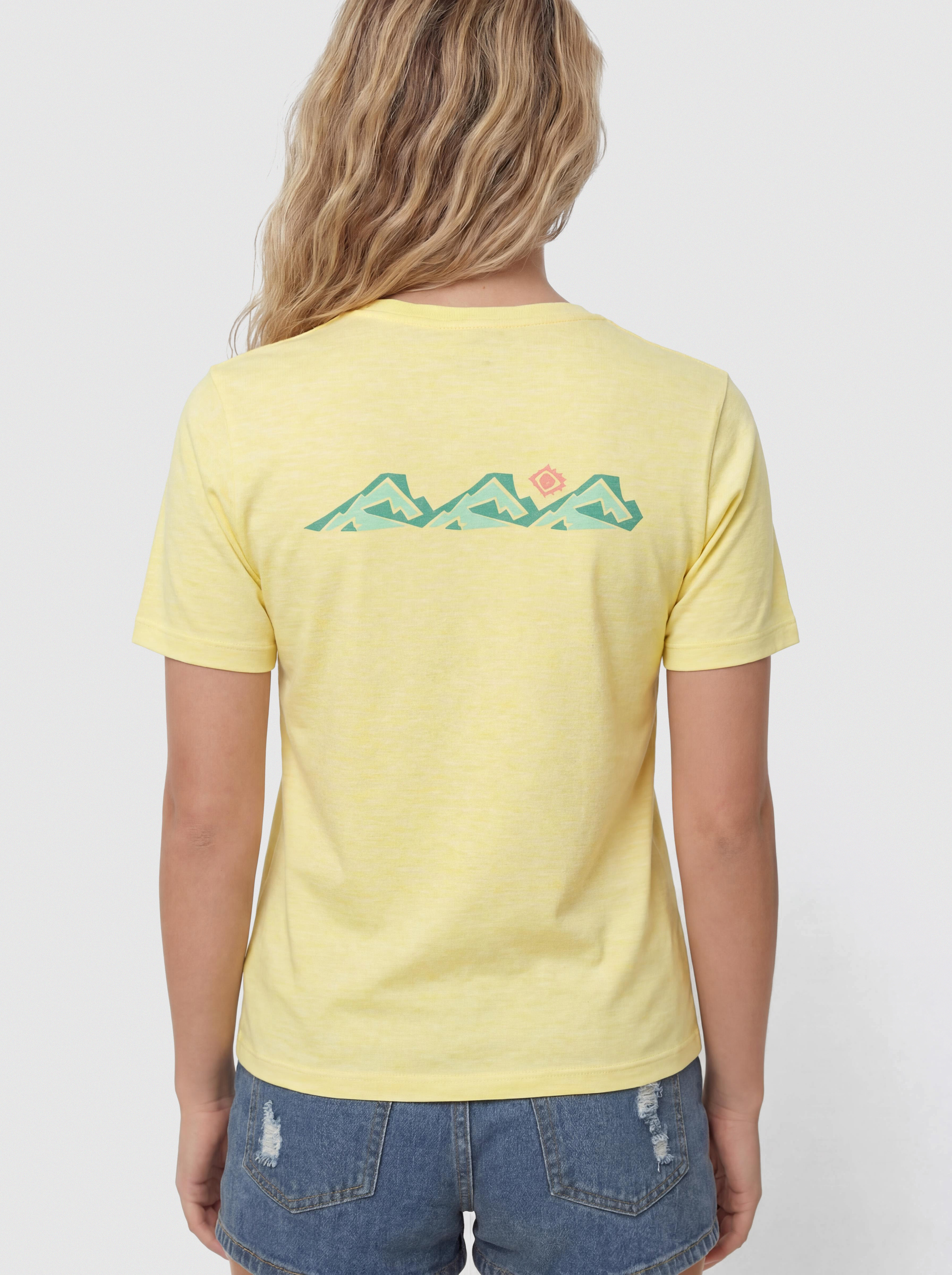 T-shirt Patagonia Capilene Cool Trailcheck Wmn (lemon zest)