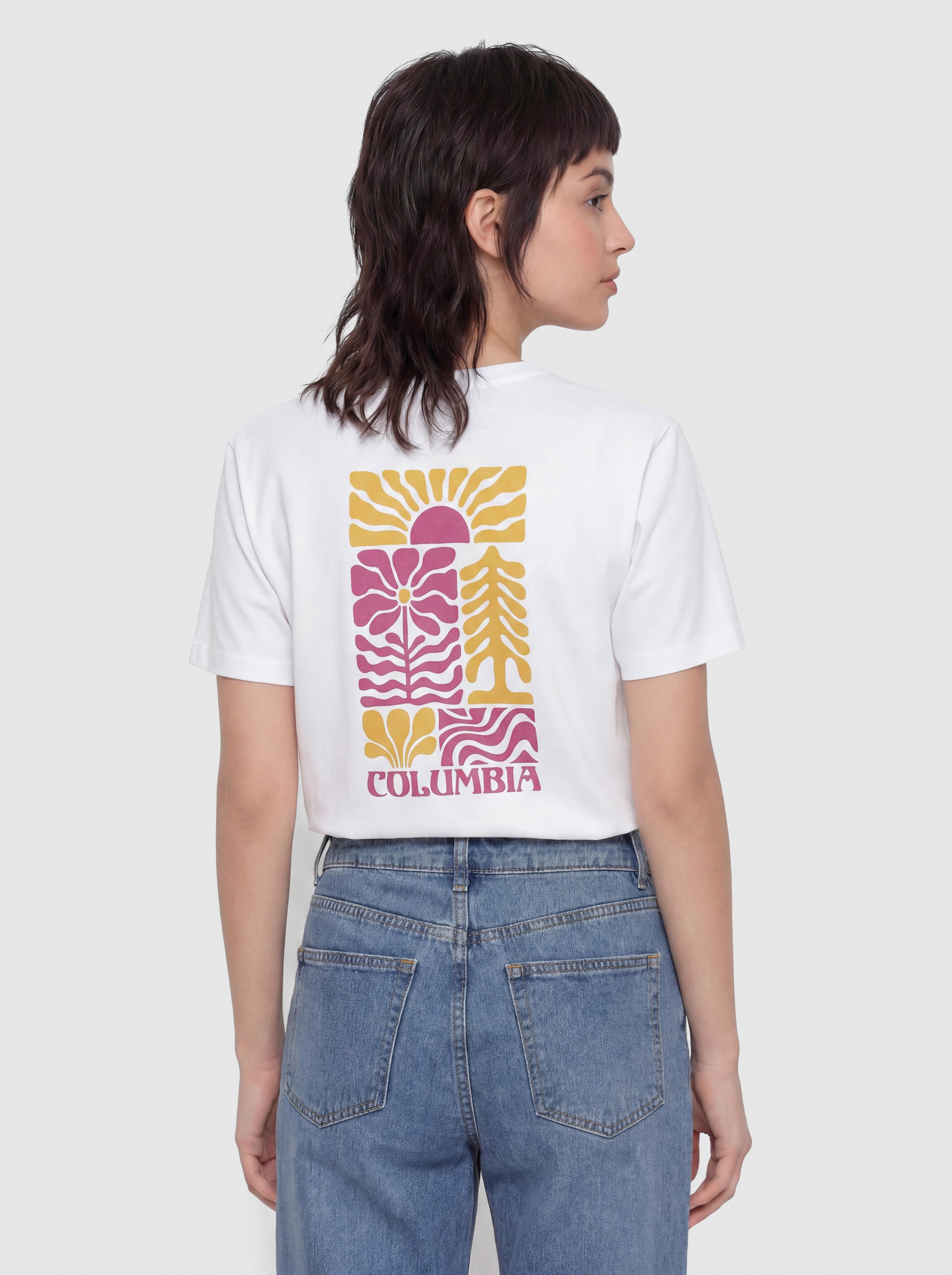T-shirt Columbia Rolling Bend Graphic Oversized Wmn (white/floral groove)