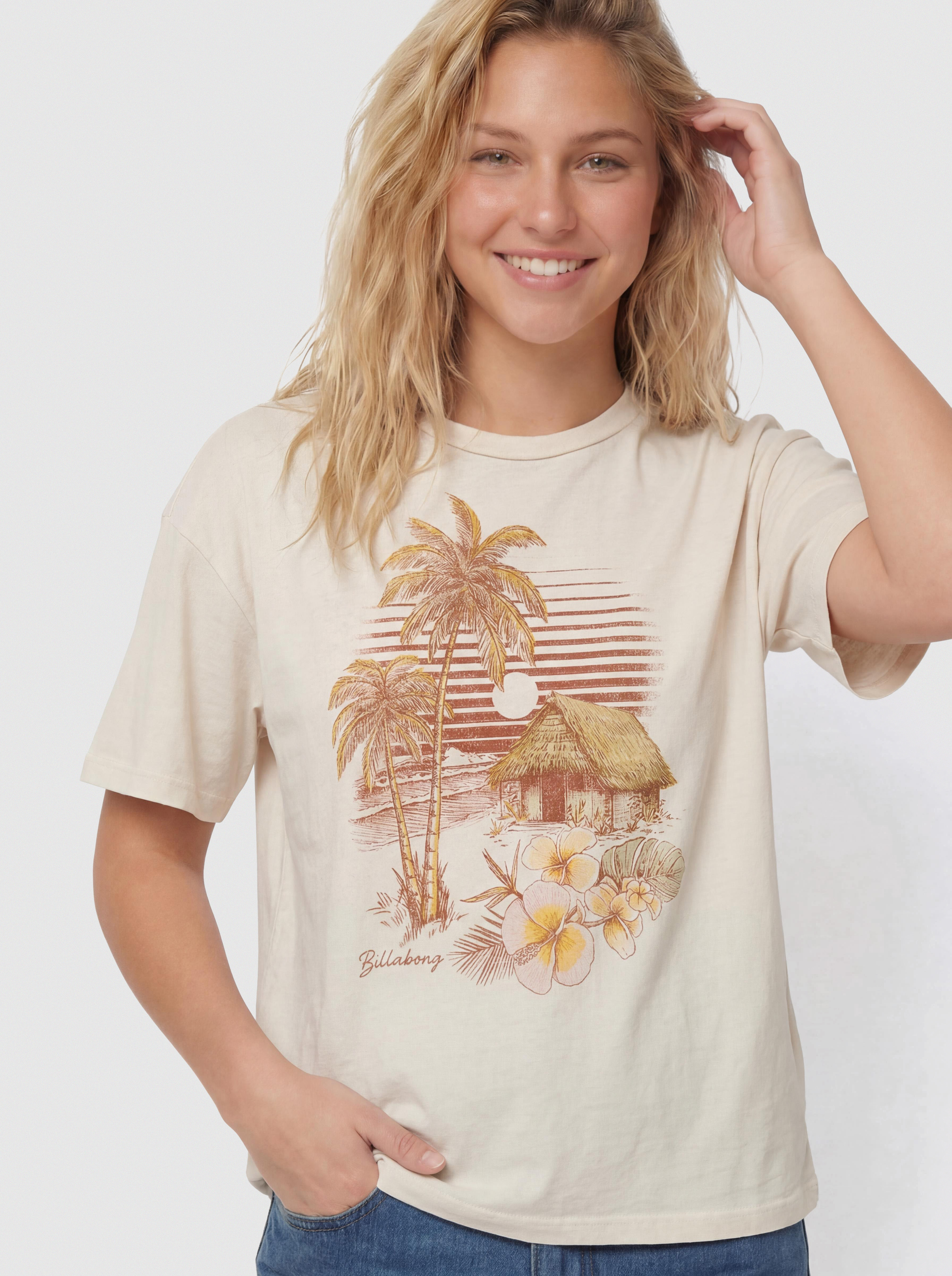 T-shirt Billabong Will Find Me Here Wmn (white cap)