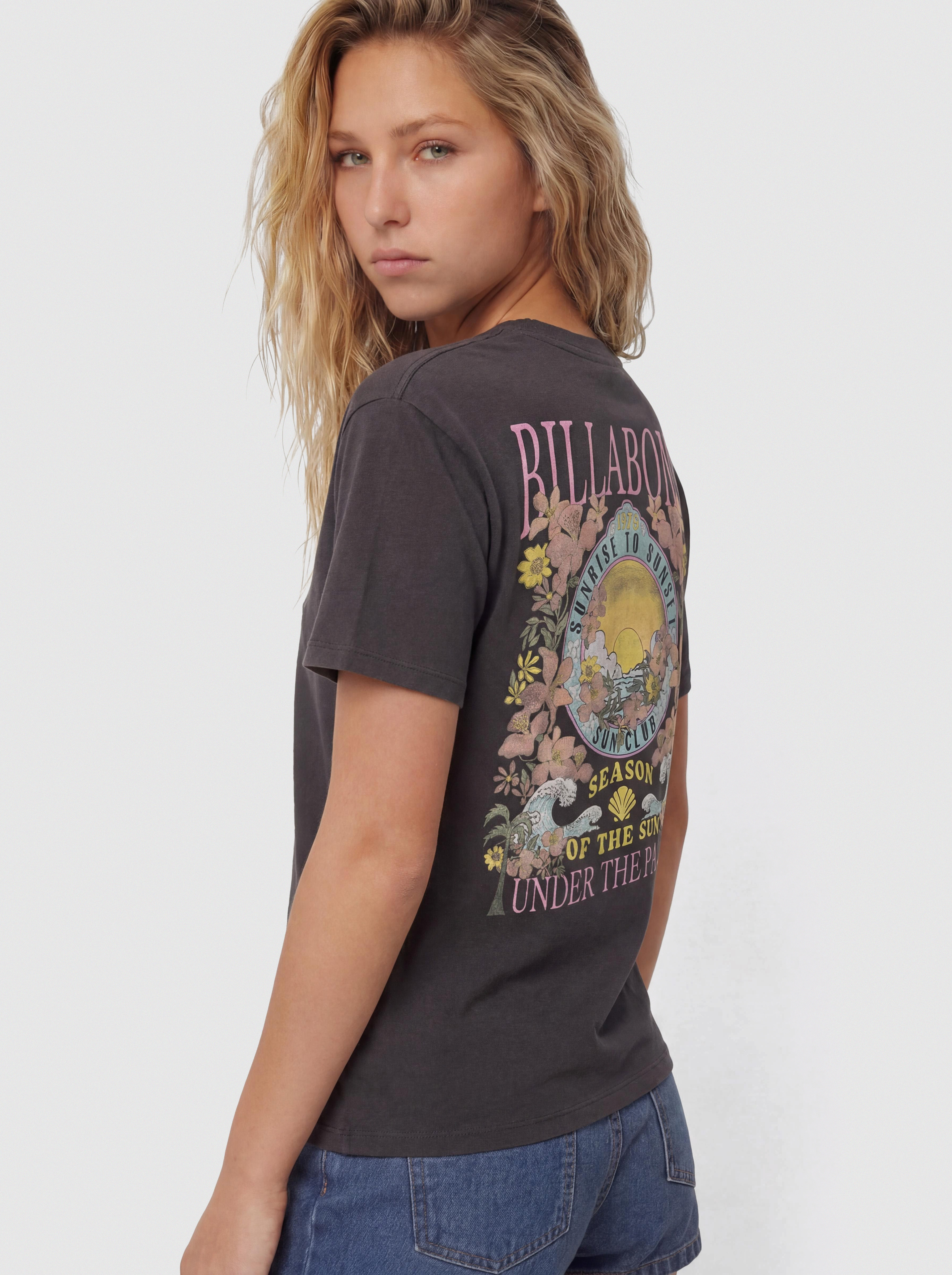 T-shirt Billabong Floral Rocker Wmn (off black)