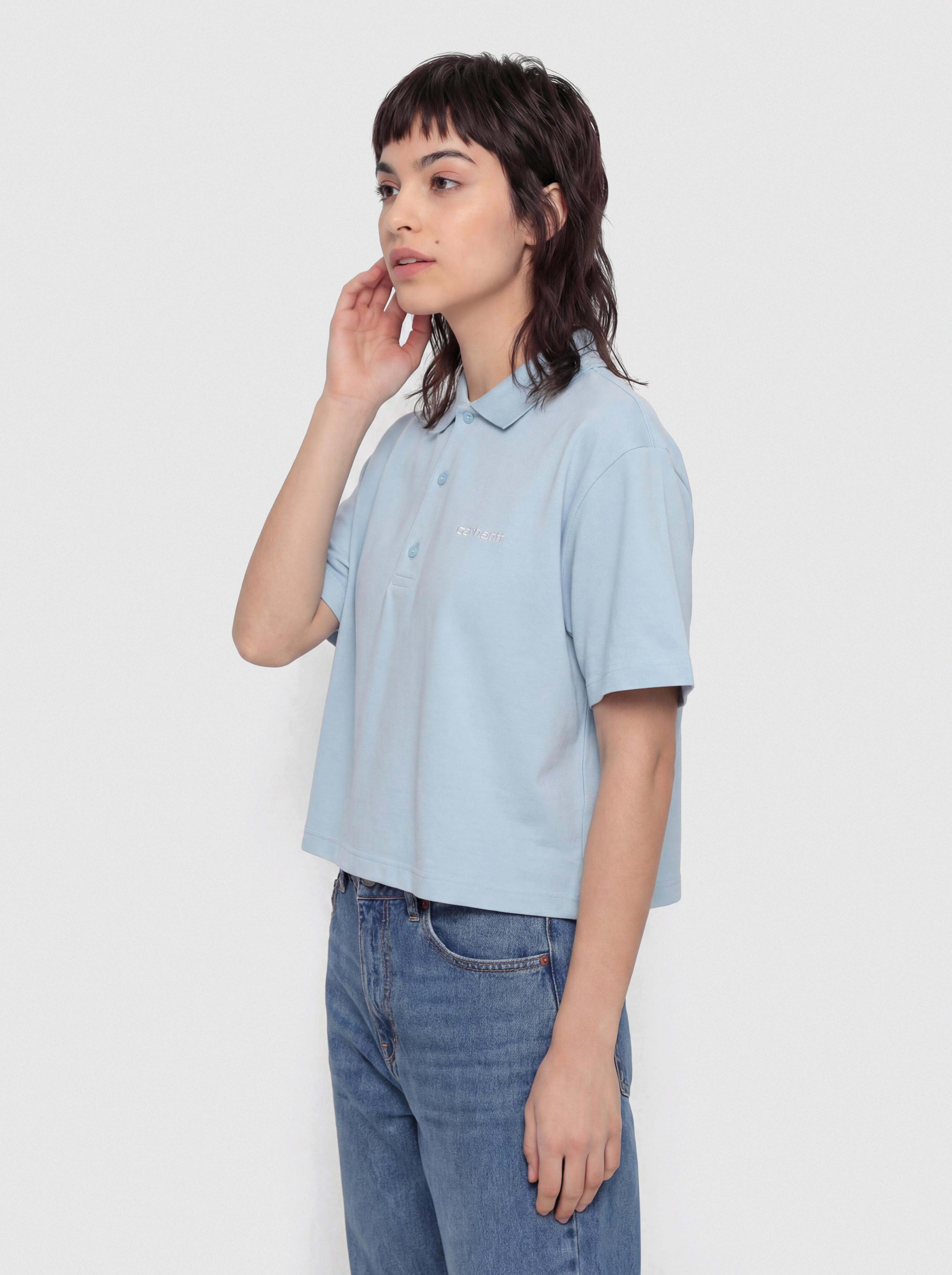 T-shirt Carhartt WIP Script Polo Wmn (icaria/white)