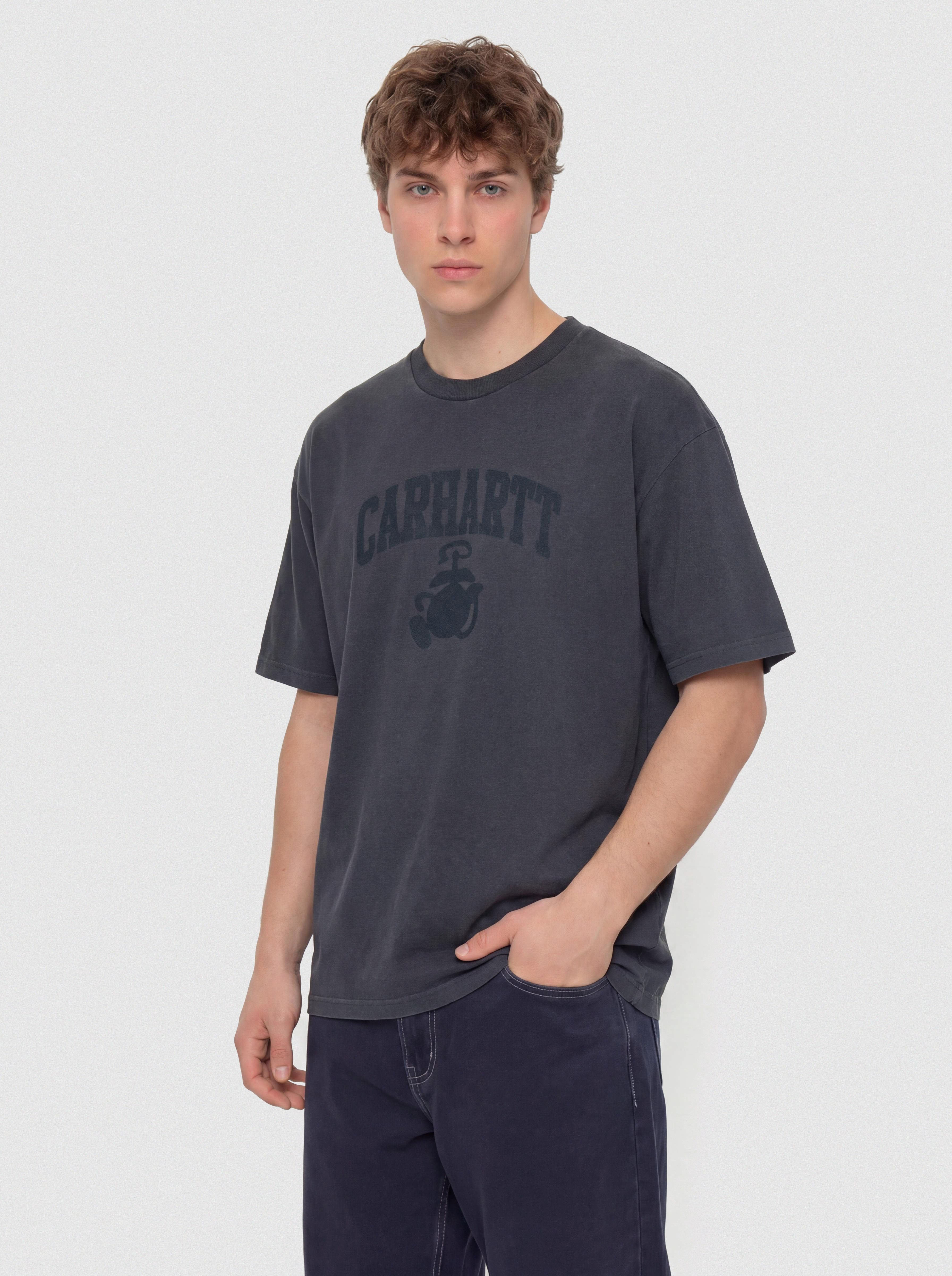 T-shirt Carhartt WIP Faded Pond Corps (deep night)