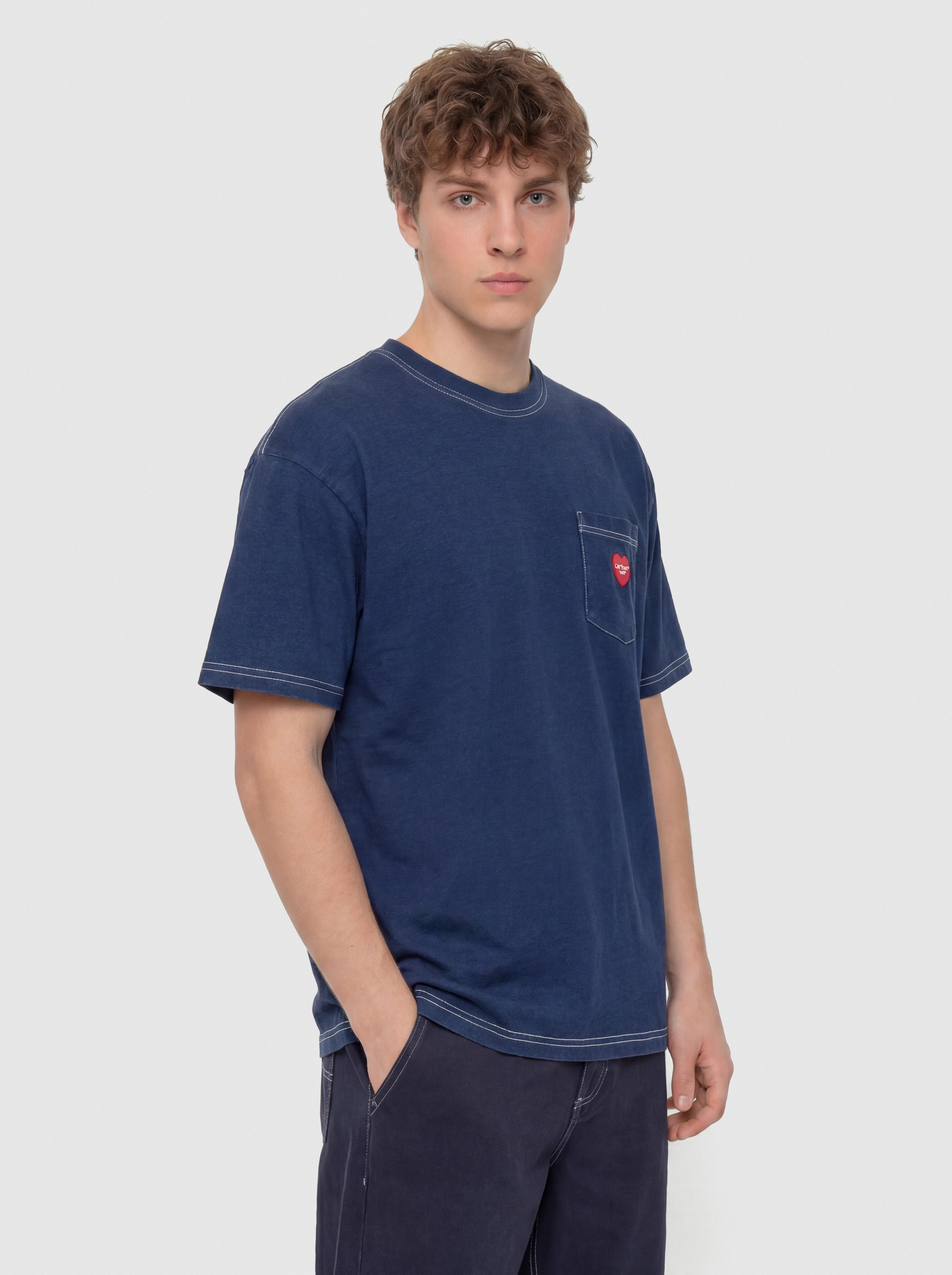 T-shirt Carhartt WIP Ingo Pocket (dark blue)