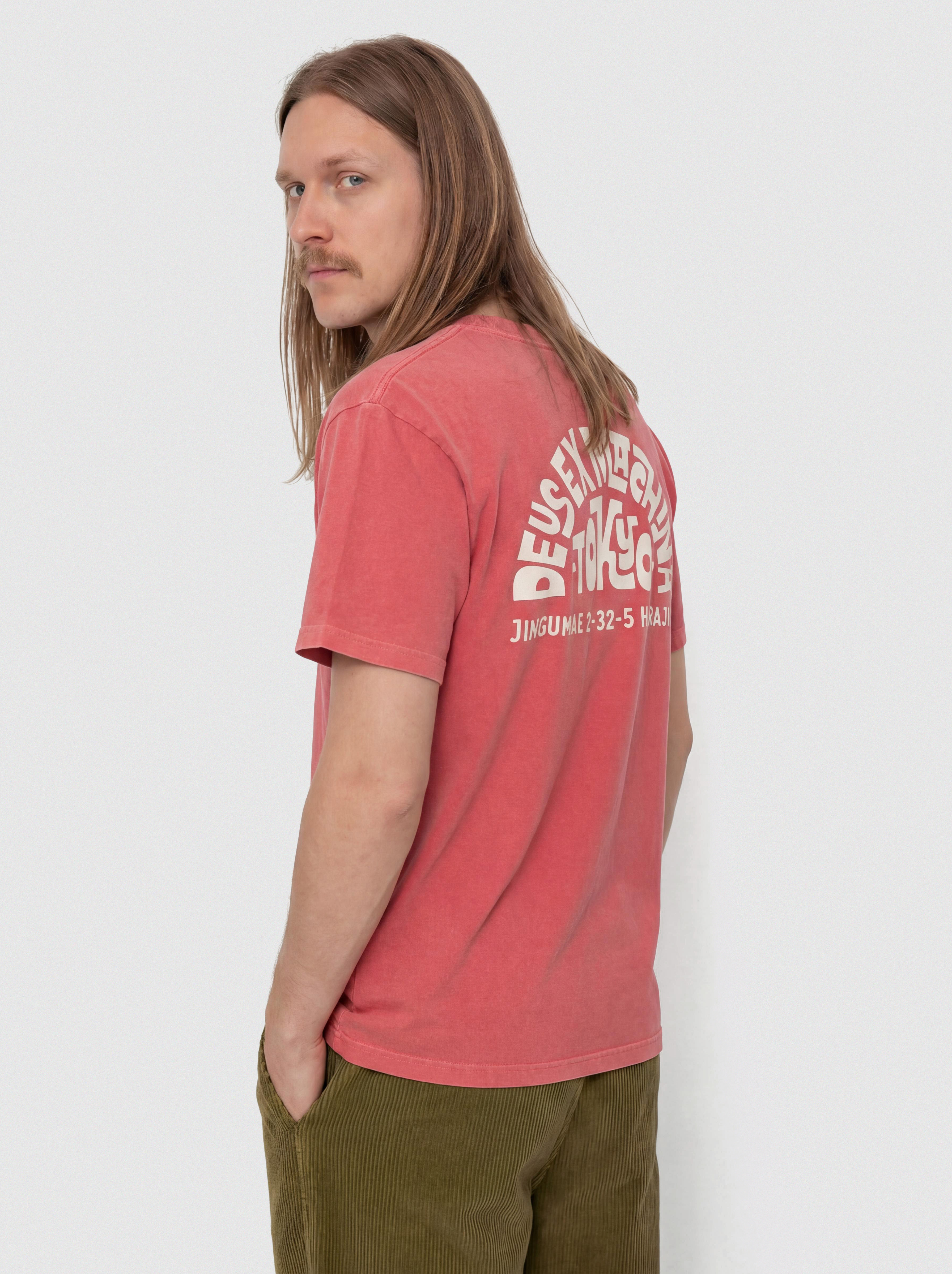 T-shirt Deus Ex Machina Tokyo Address (melon red)