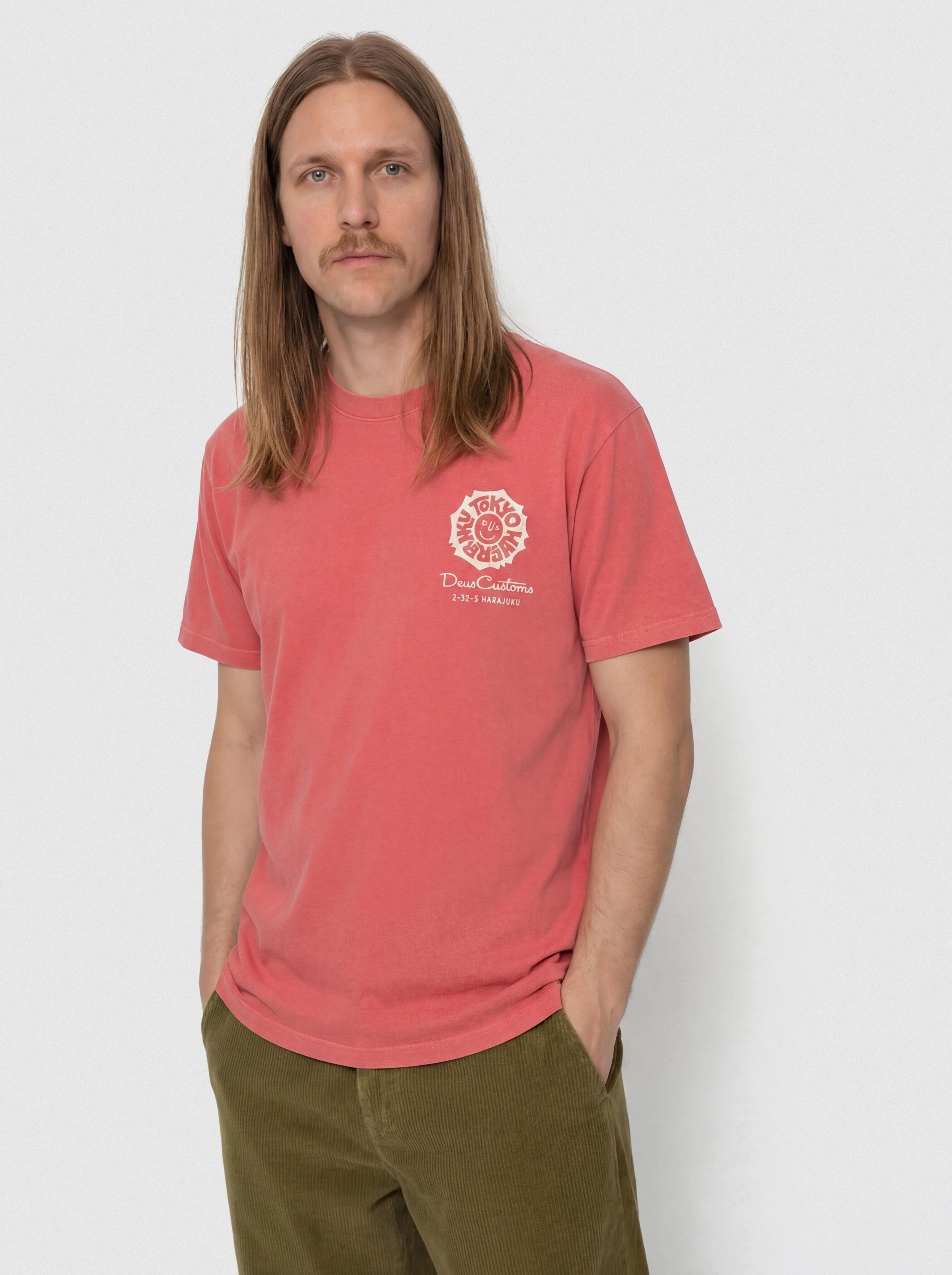 T-shirt Deus Ex Machina Tokyo Address (melon red)
