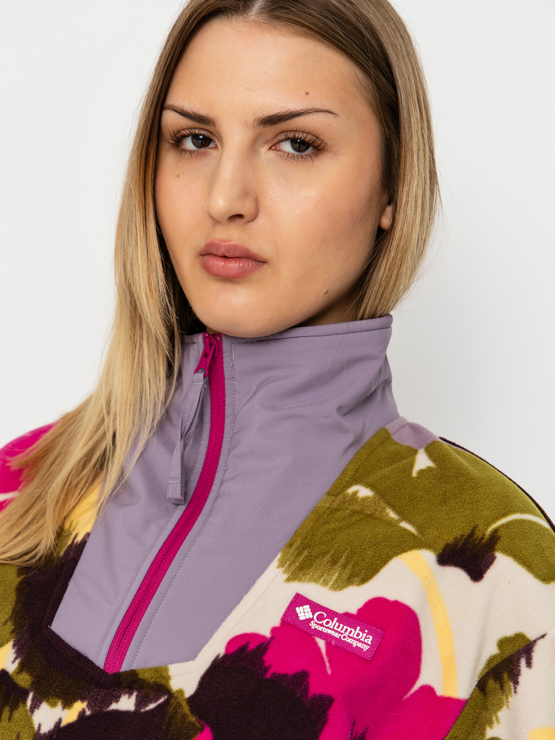 Damski Polar Columbia Sequoia Grove Printed Half Zip (fuchsia/ikatbloom)