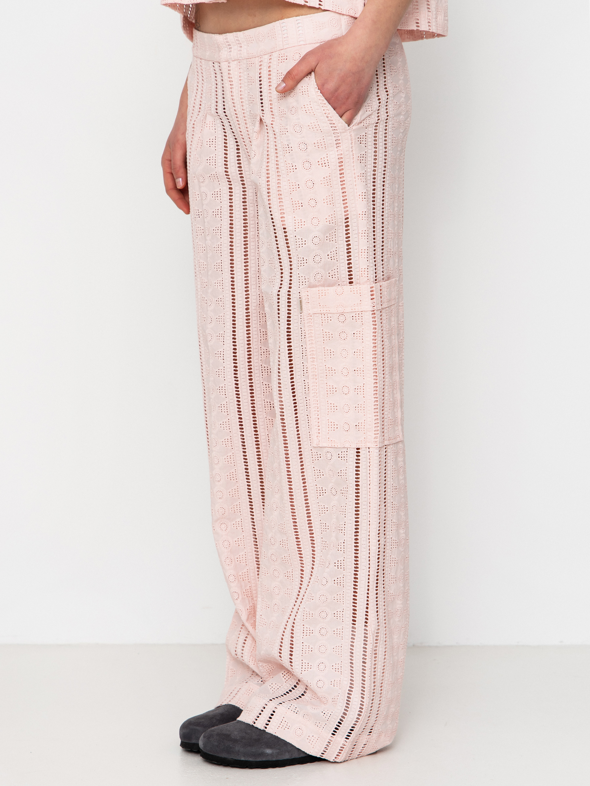 Spodnie Brixton The Mercer Wide Leg Trouser Wmn (chalk pink)