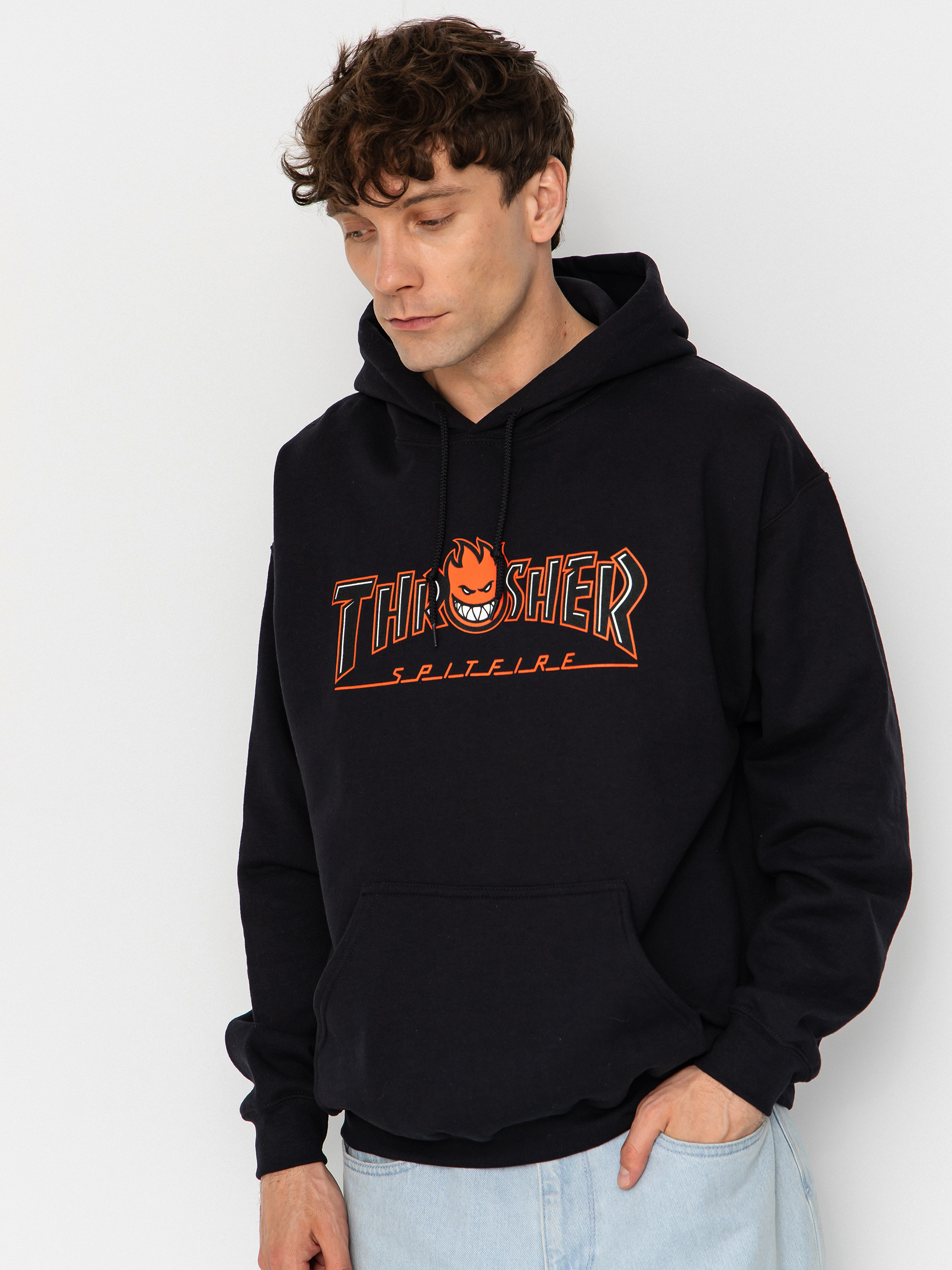 Bluza z kapturem Thrasher x Spitfire Big Head Outline HD (black)