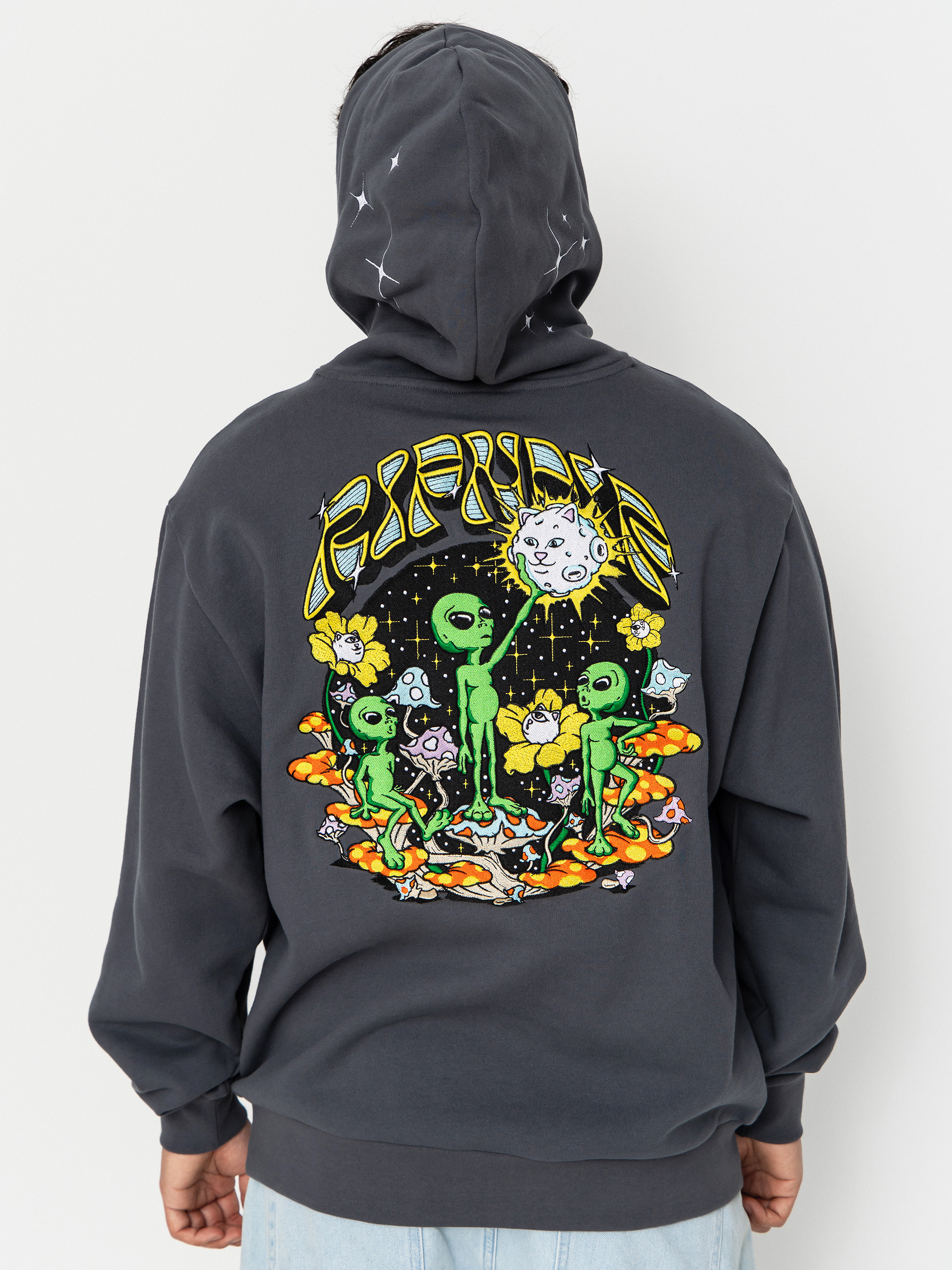 Bluza z kapturem RipNDip Find Ur Way Home Double Hood HD (charcoal mineral wash)
