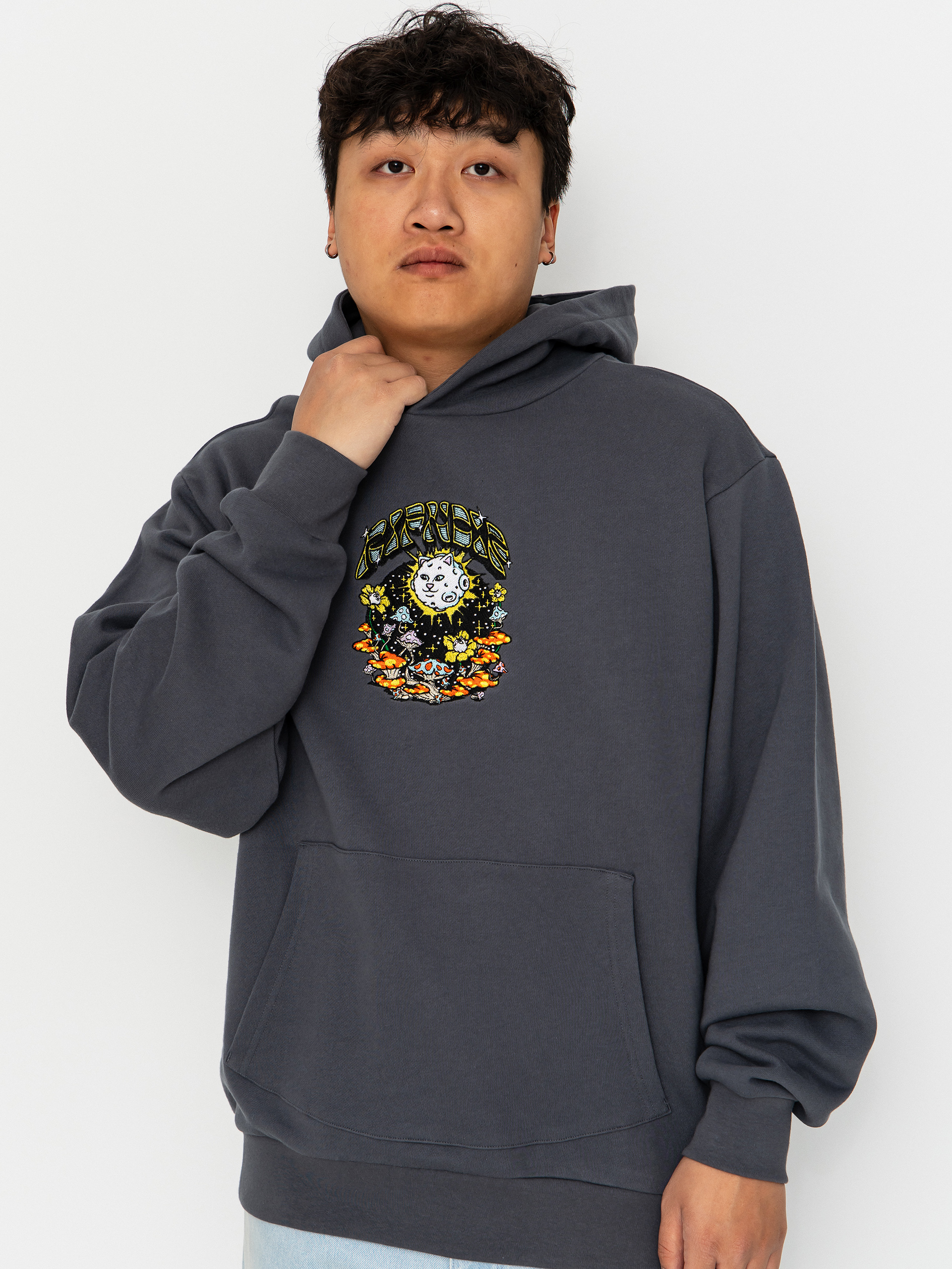 Bluza z kapturem RipNDip Find Ur Way Home Double Hood HD (charcoal mineral wash)