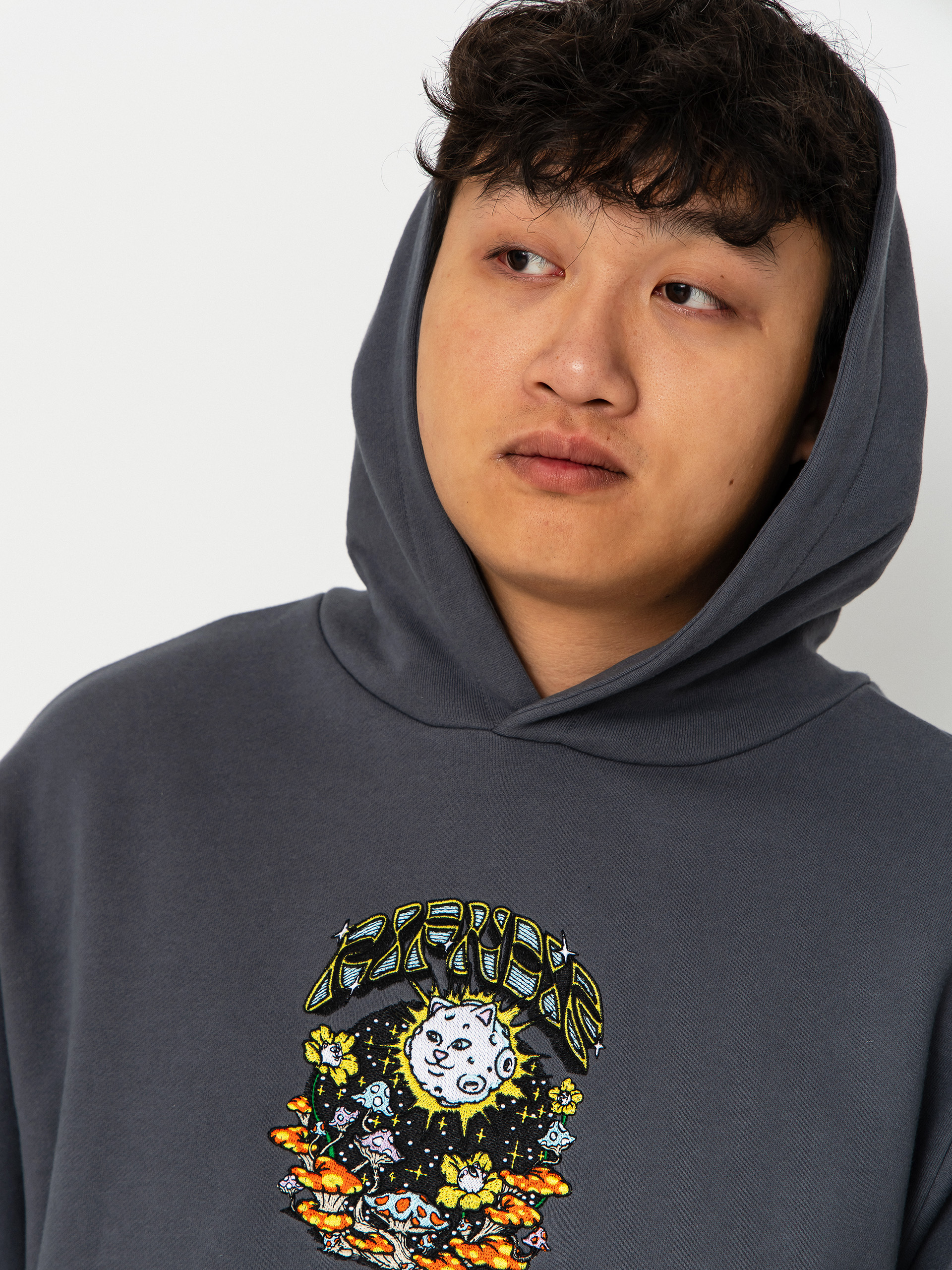 Bluza z kapturem RipNDip Find Ur Way Home Double Hood HD (charcoal mineral wash)