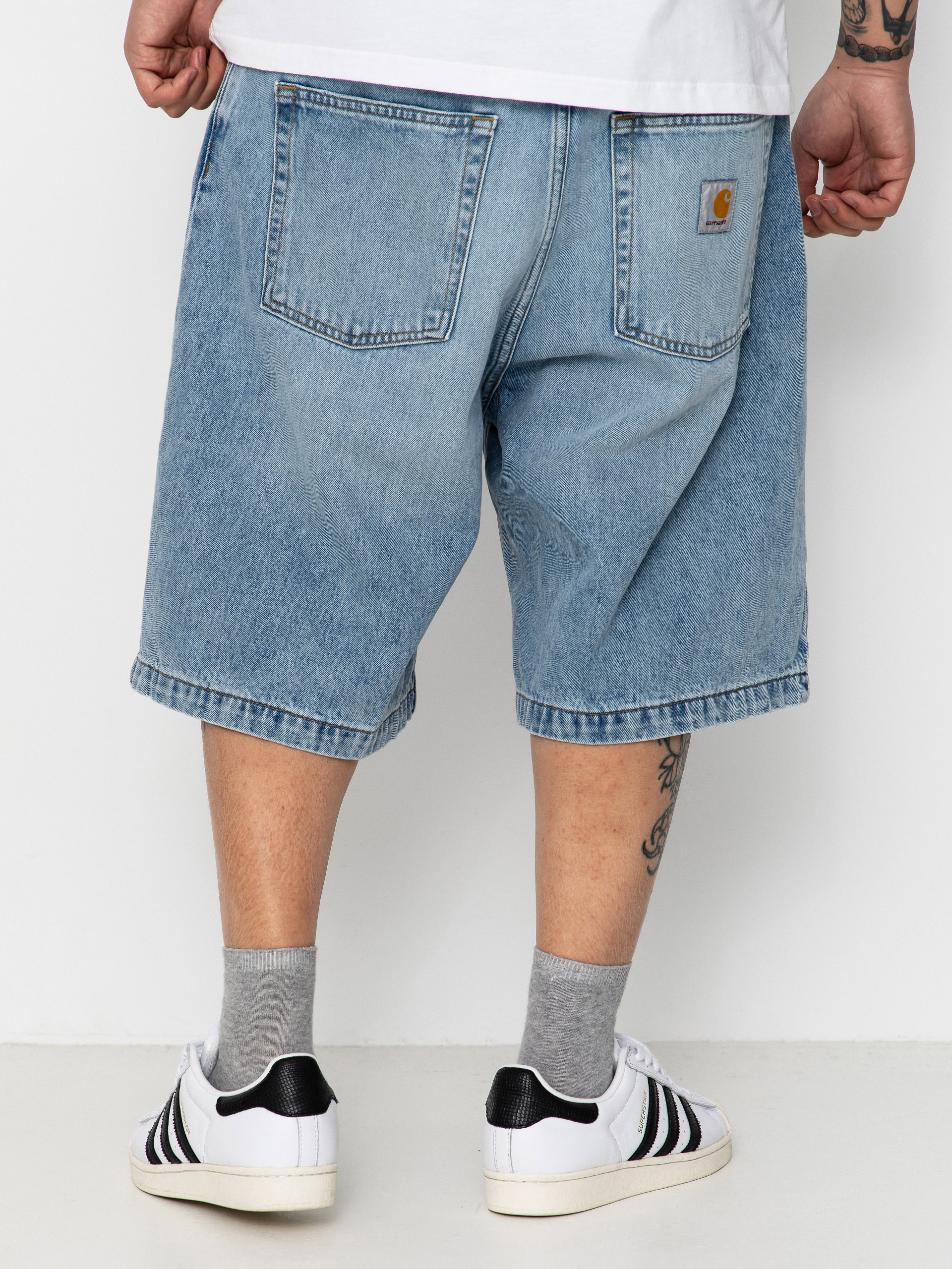 Szorty Carhartt WIP Brandon (blue heavy worn bleached)