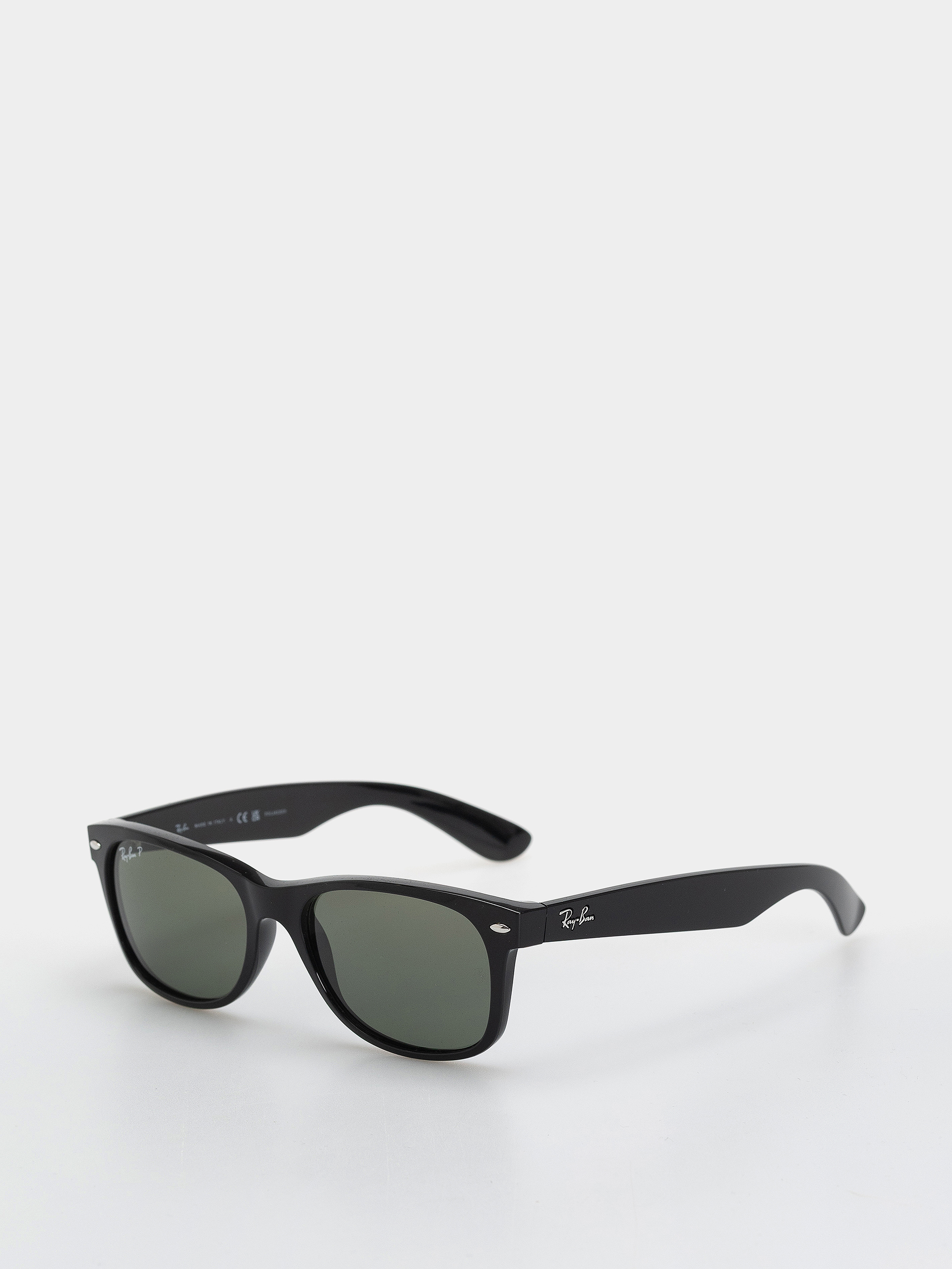 Okulary przeciwsłoneczne Ray-Ban New Wayfarer Classic (polerowany czarny/zielone z polaryzacją)
