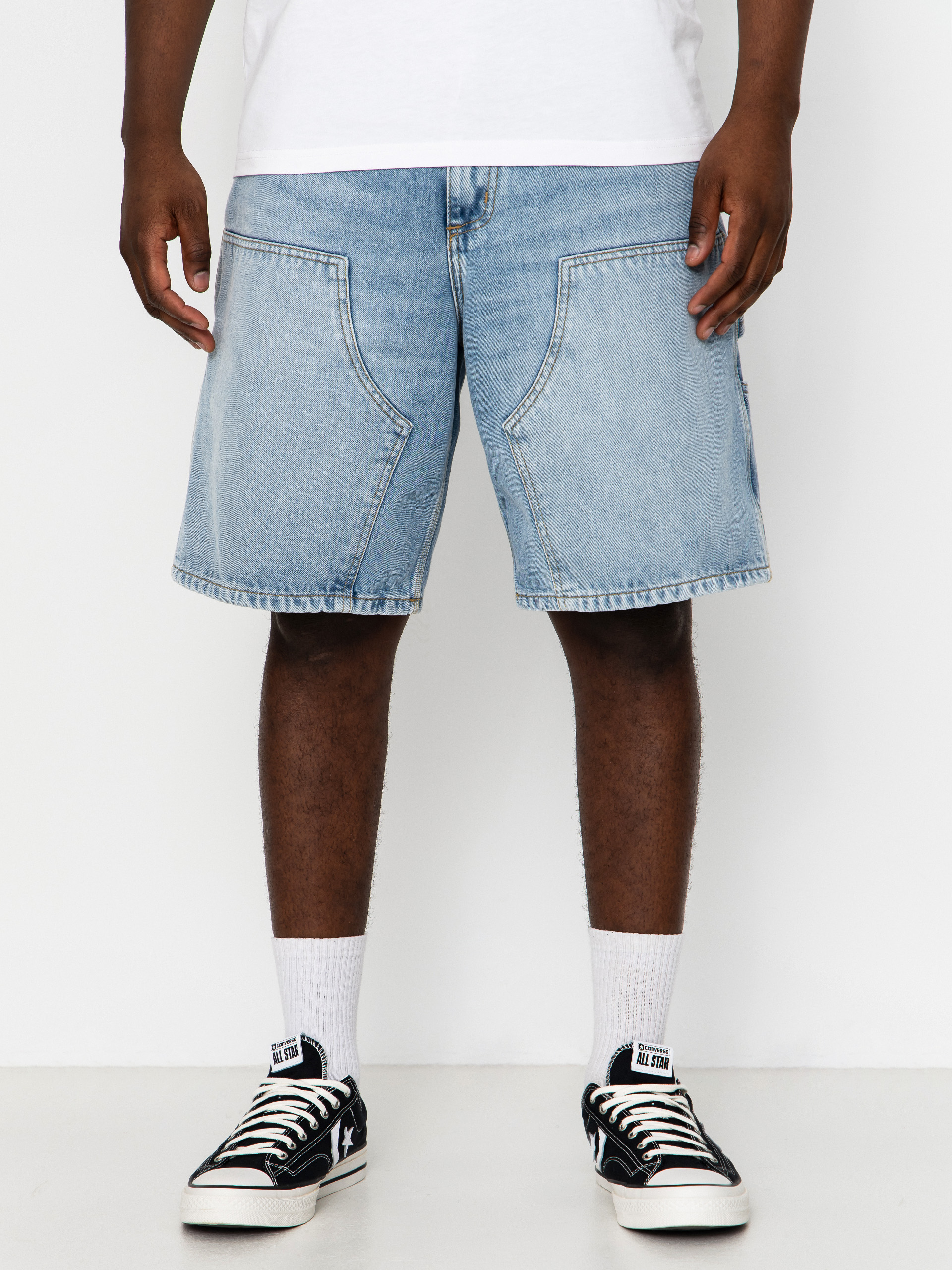 Szorty Carhartt WIP Double Knee (blue heavy worn bleached)