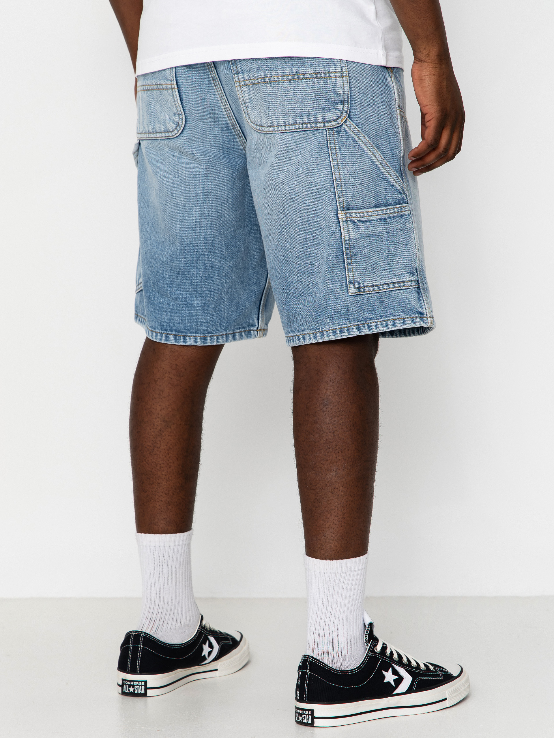 Szorty Carhartt WIP Double Knee (blue heavy worn bleached)
