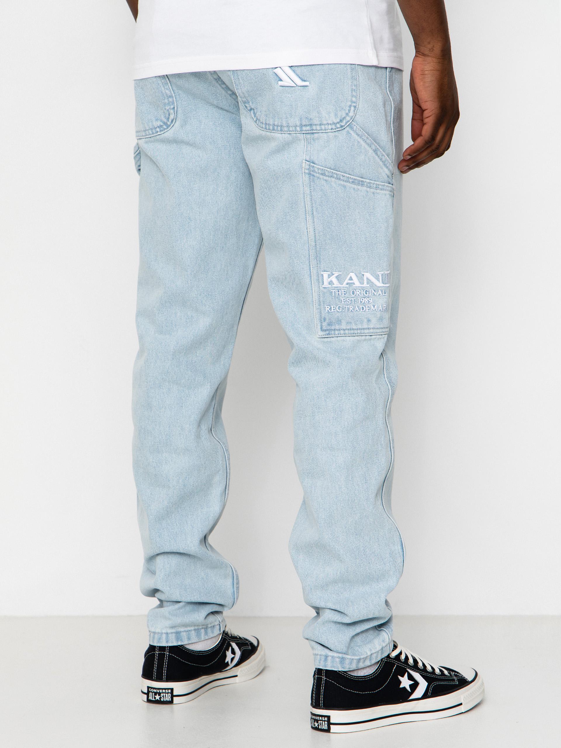 Spodnie Karl Kani Retro Tapered Workwear Denim (bleached blue)