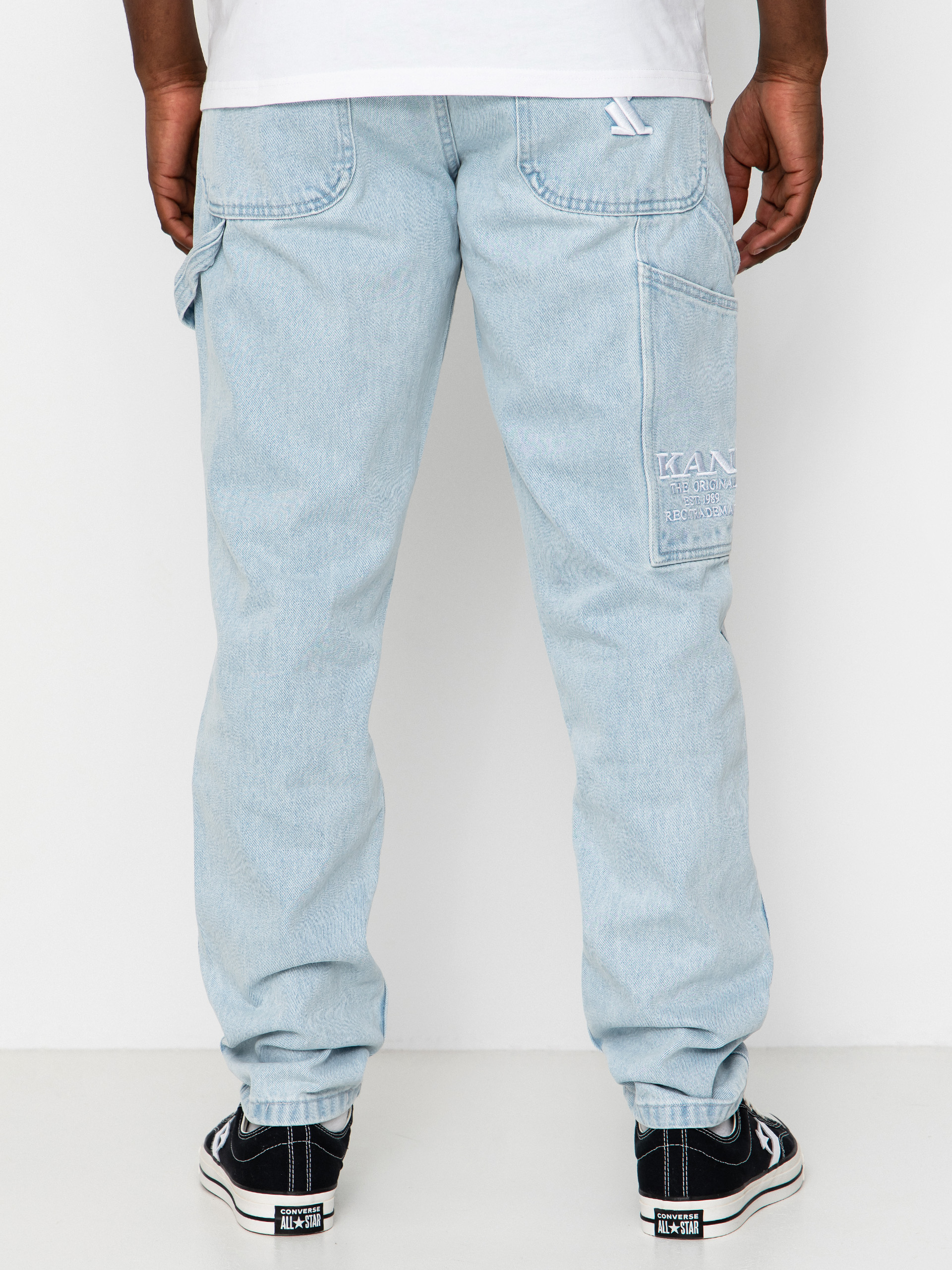 Spodnie Karl Kani Retro Tapered Workwear Denim (bleached blue)
