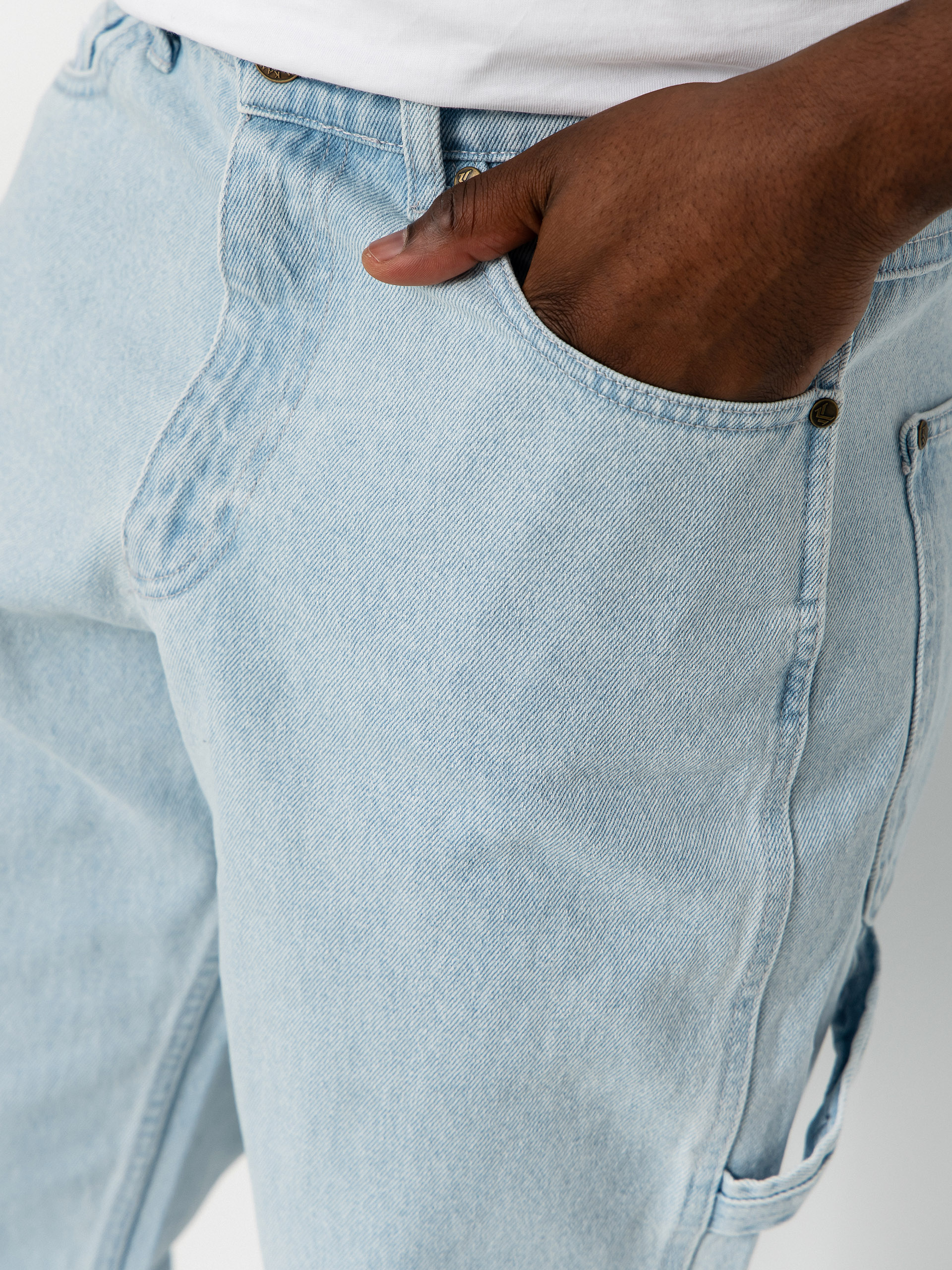Spodnie Karl Kani Retro Tapered Workwear Denim (bleached blue)