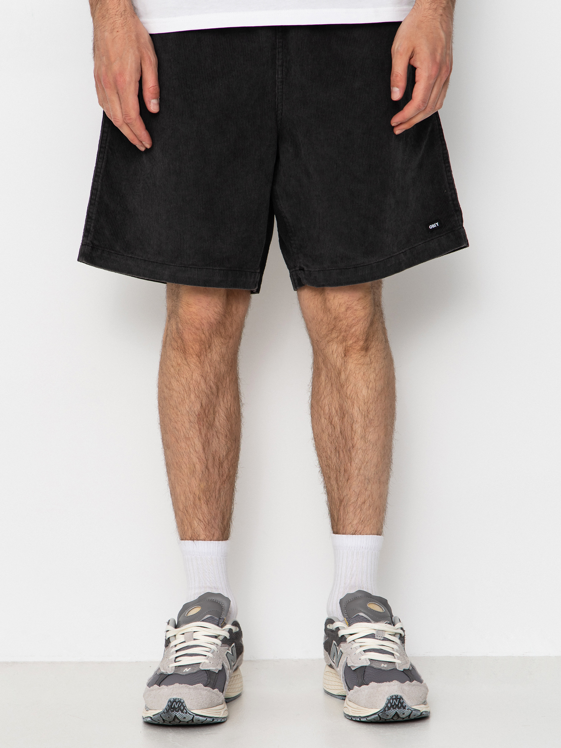 Szorty OBEY Horizon (black faded wash)