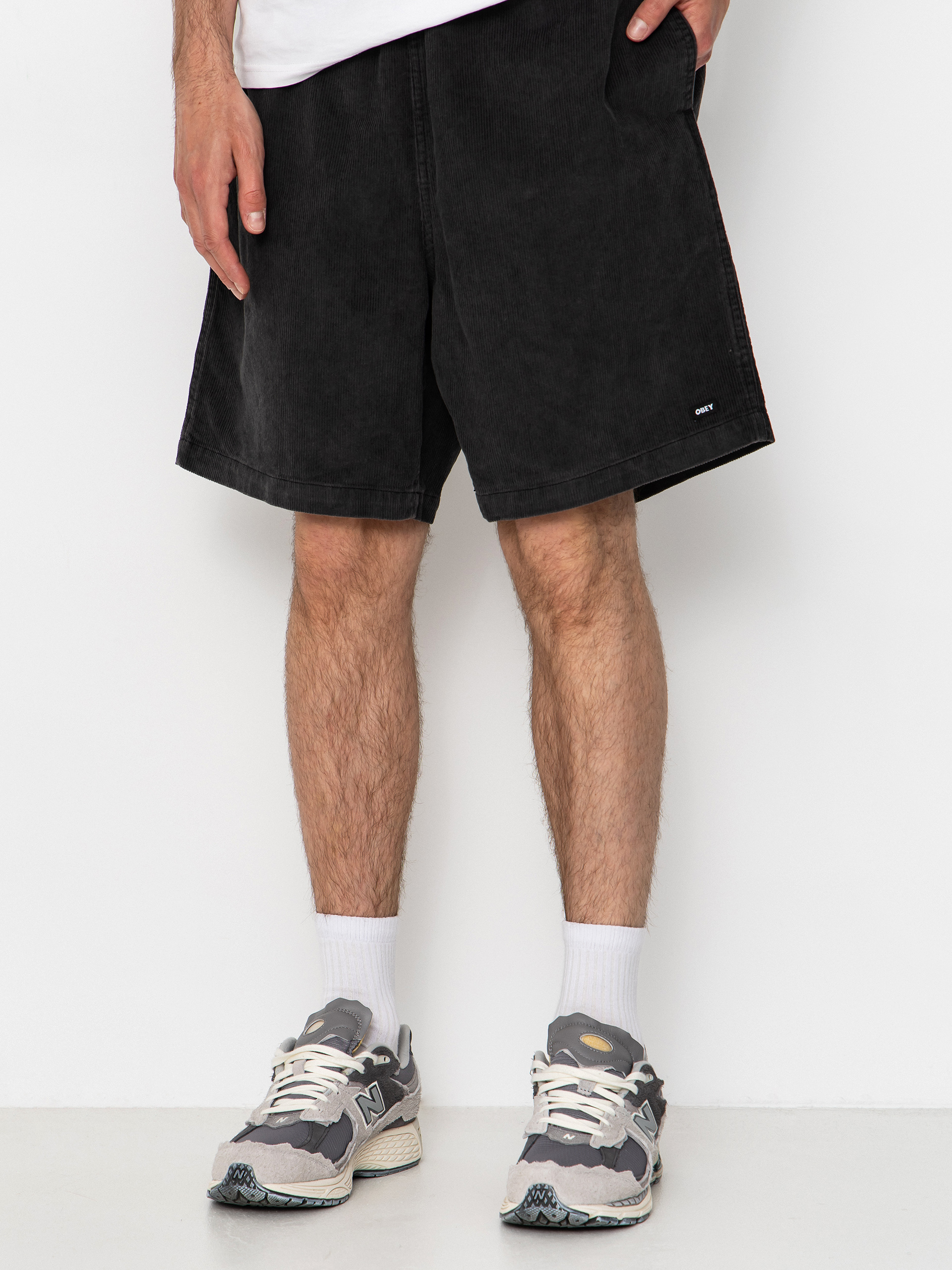 Szorty OBEY Horizon (black faded wash)