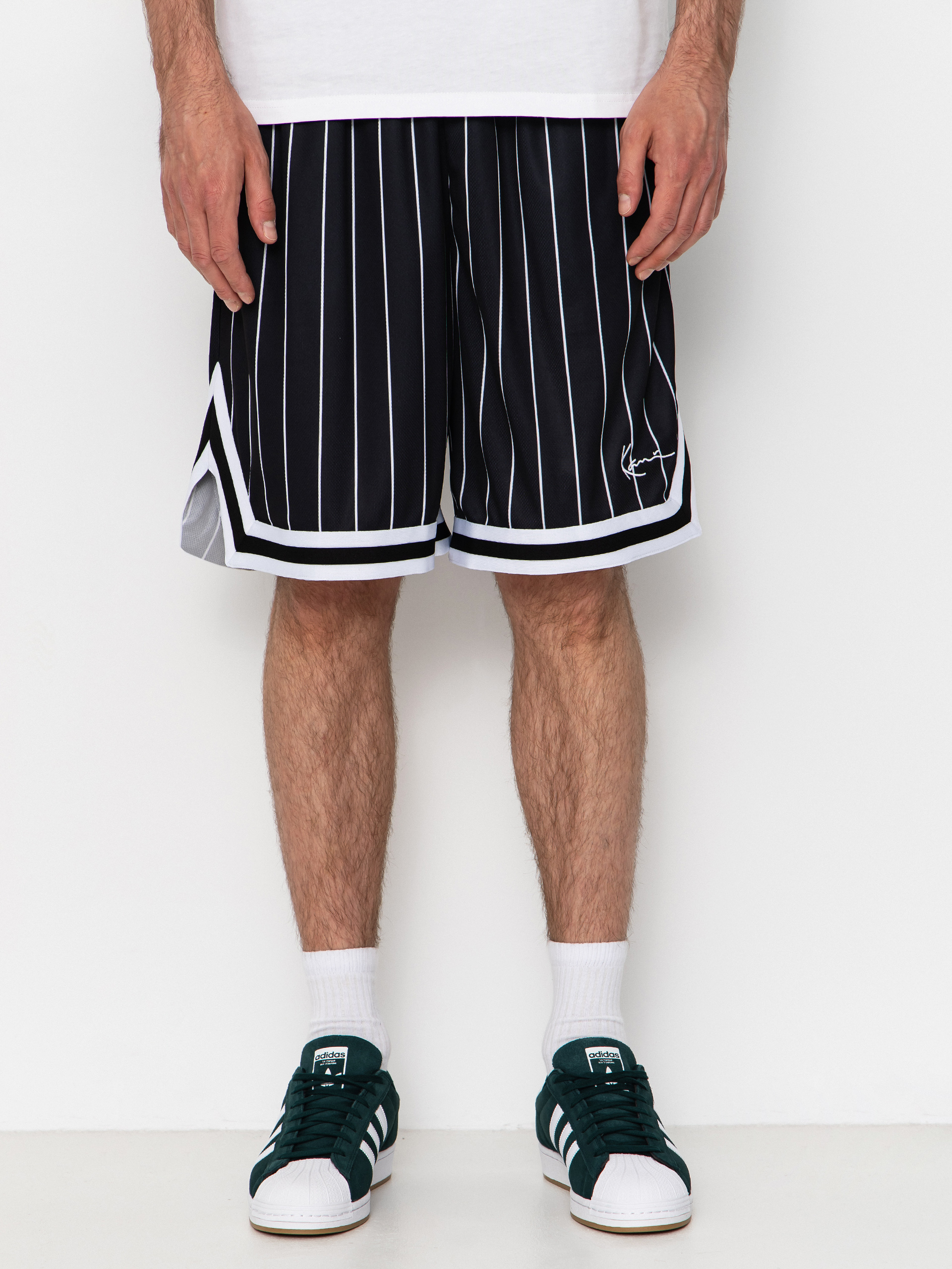 Szorty Karl Kani Small Signature Pinstripe Mesh (black/white)