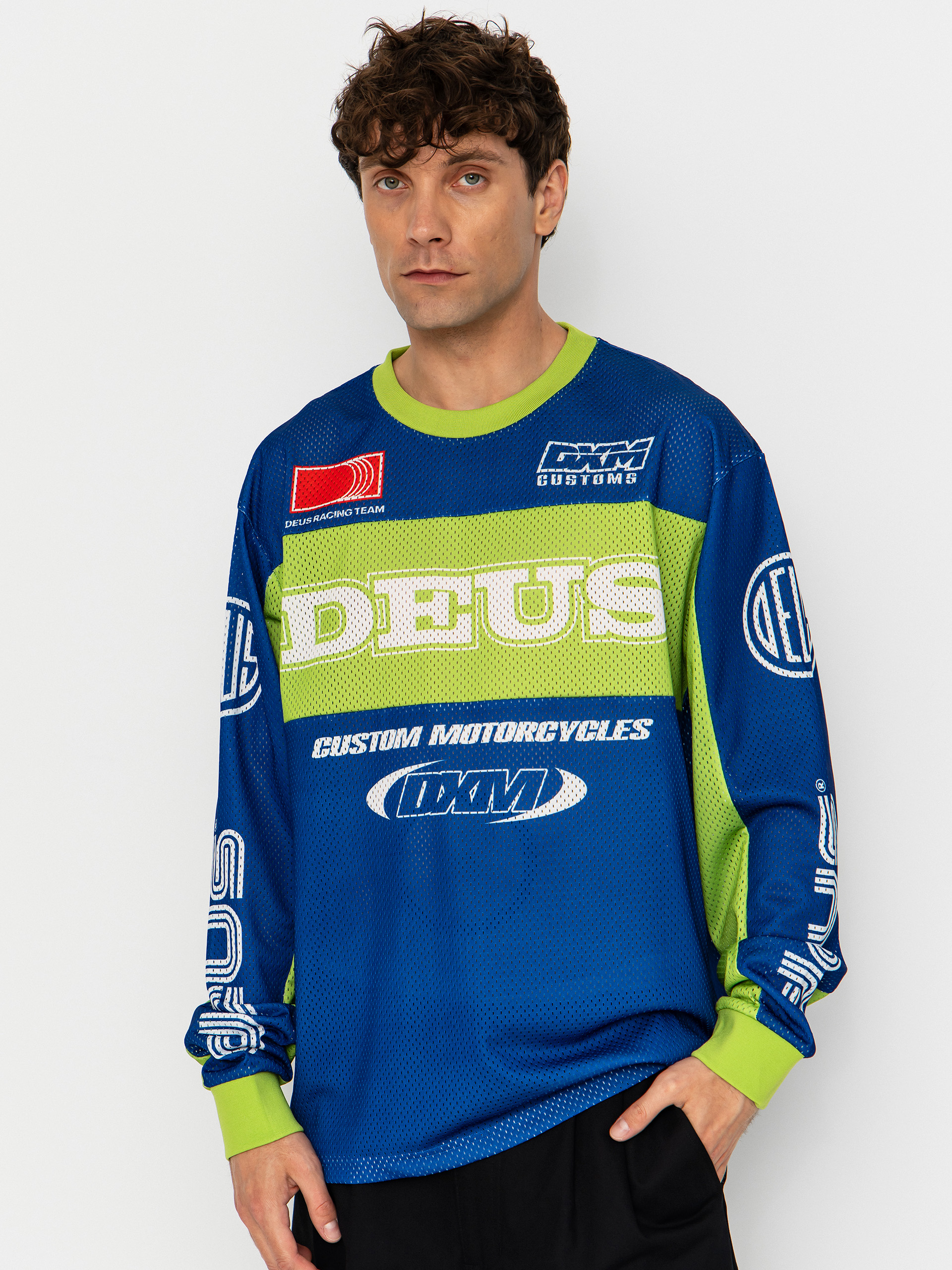 Longsleeve Deus Ex Machina Step Out Moto Jersey (blue)
