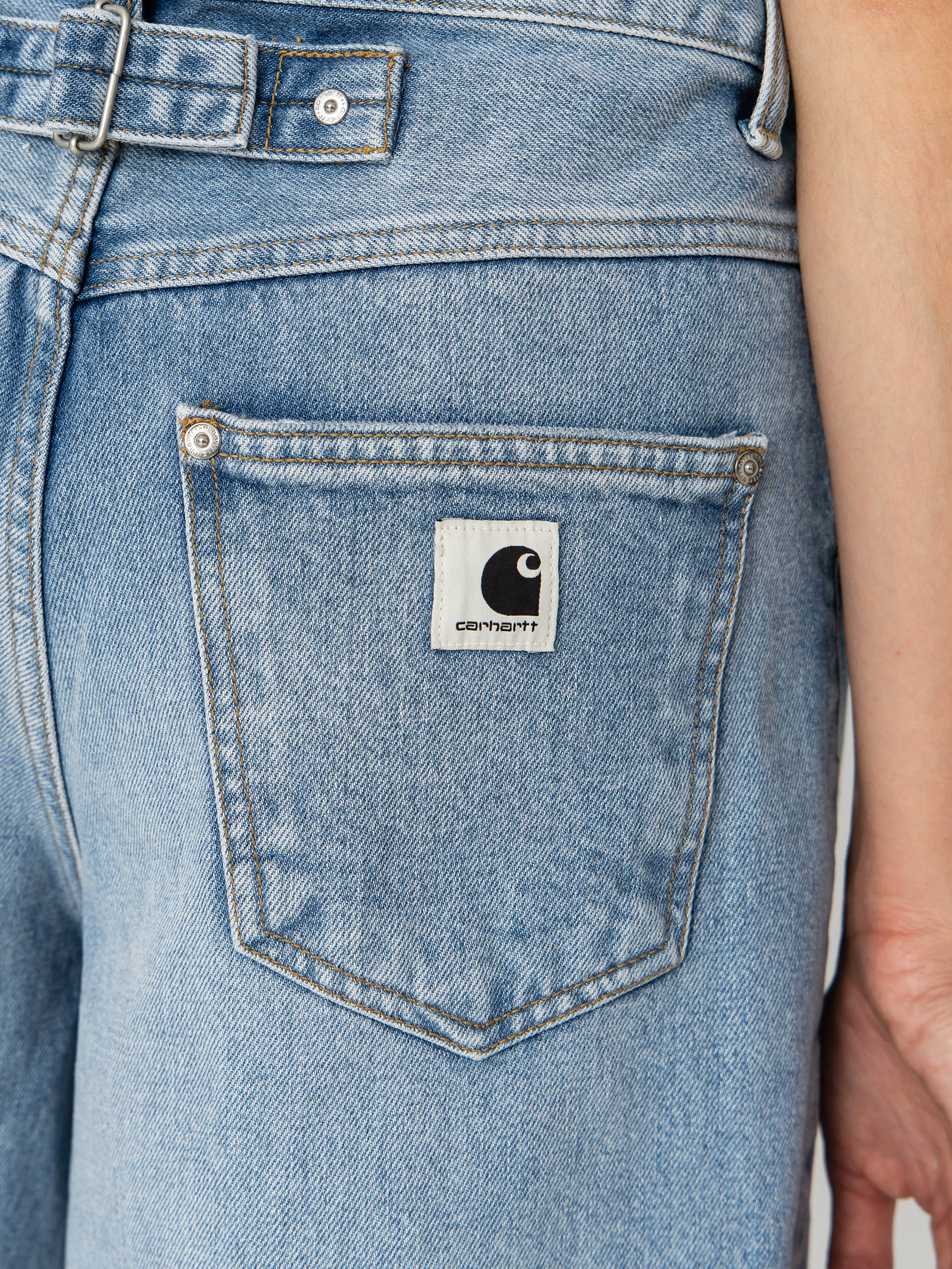 Szorty Carhartt WIP Belmont Wmn (blue heavy worn bleached)