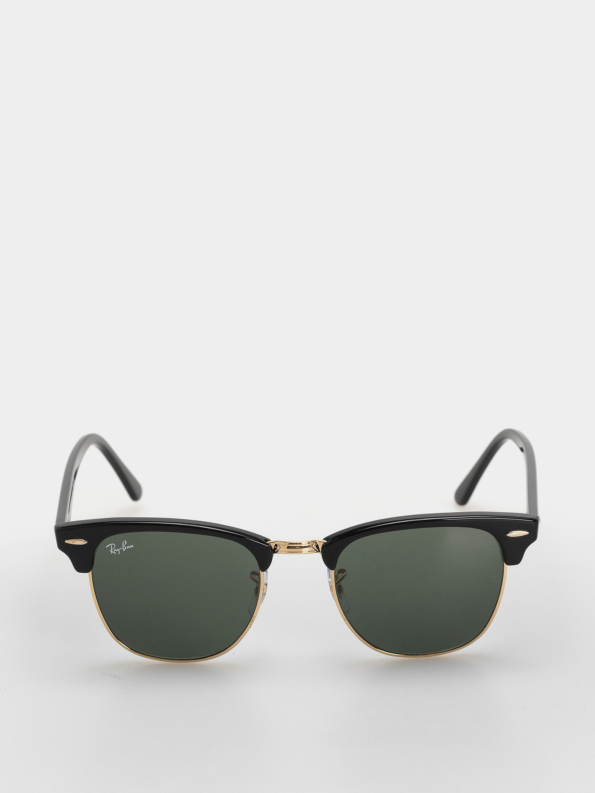 Okulary przeciwsłoneczne Ray-Ban Clubmaster Classic (polerowany czarno-złote/zielone g-15)