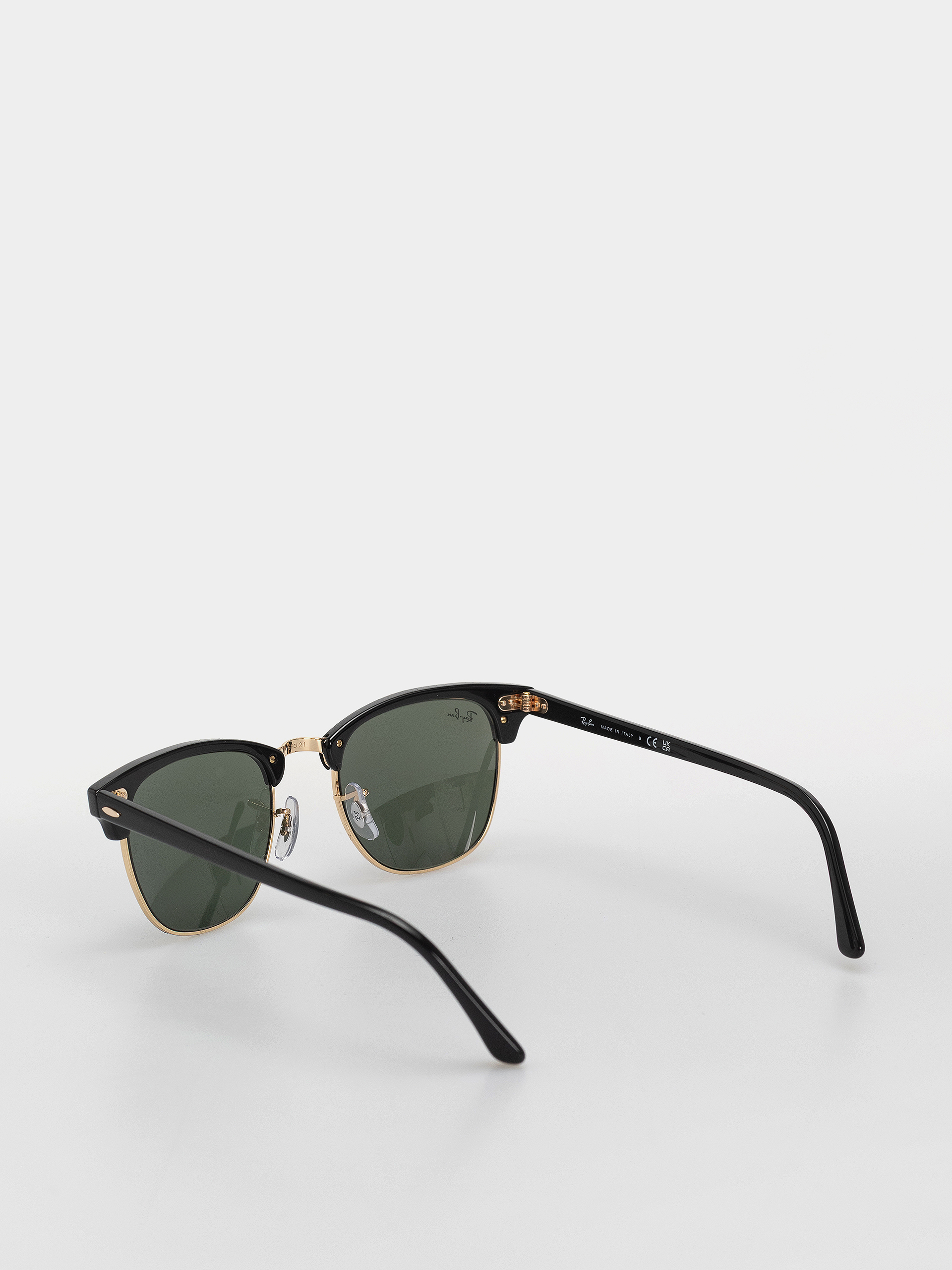 Okulary przeciwsłoneczne Ray-Ban Clubmaster Classic (polerowany czarno-złote/zielone g-15)