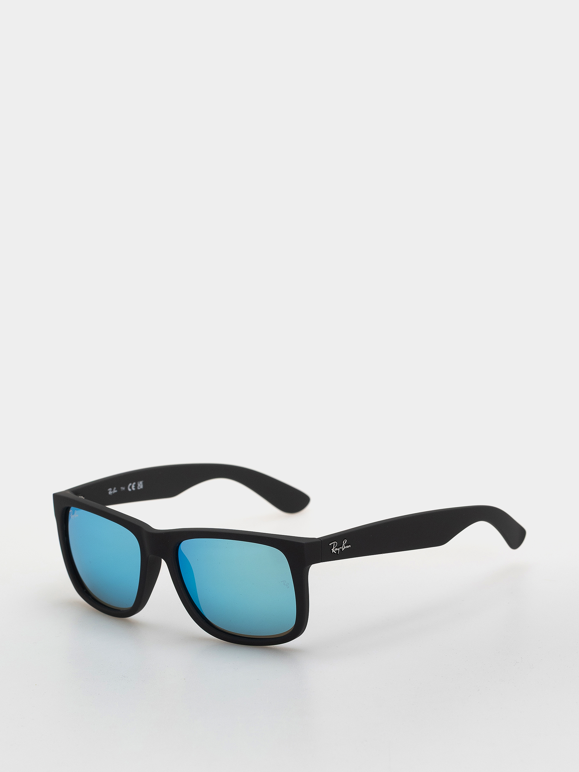 Okulary przeciwsłoneczne Ray-Ban Justin (matowy guma czarny/lustrzany niebieski)