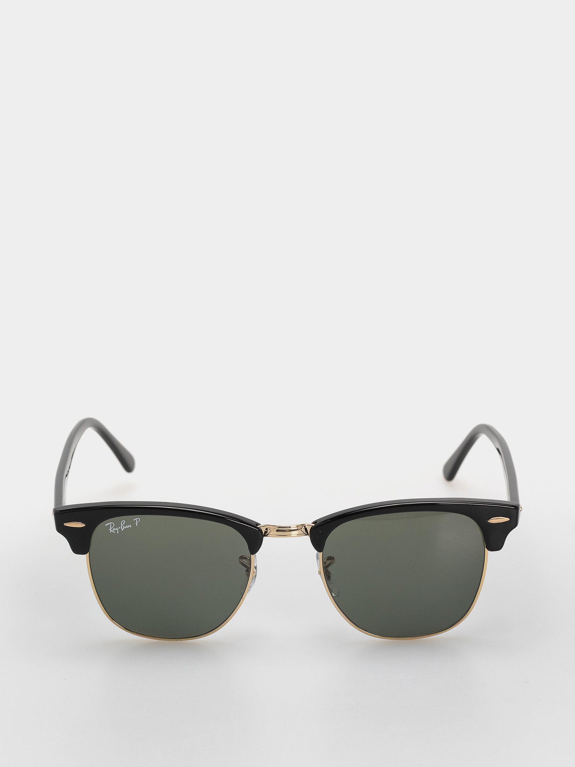 Okulary przeciwsłoneczne Ray-Ban Clubmaster Classic (polerowany czarny i złoty/zielony g-15 polaryzowany)