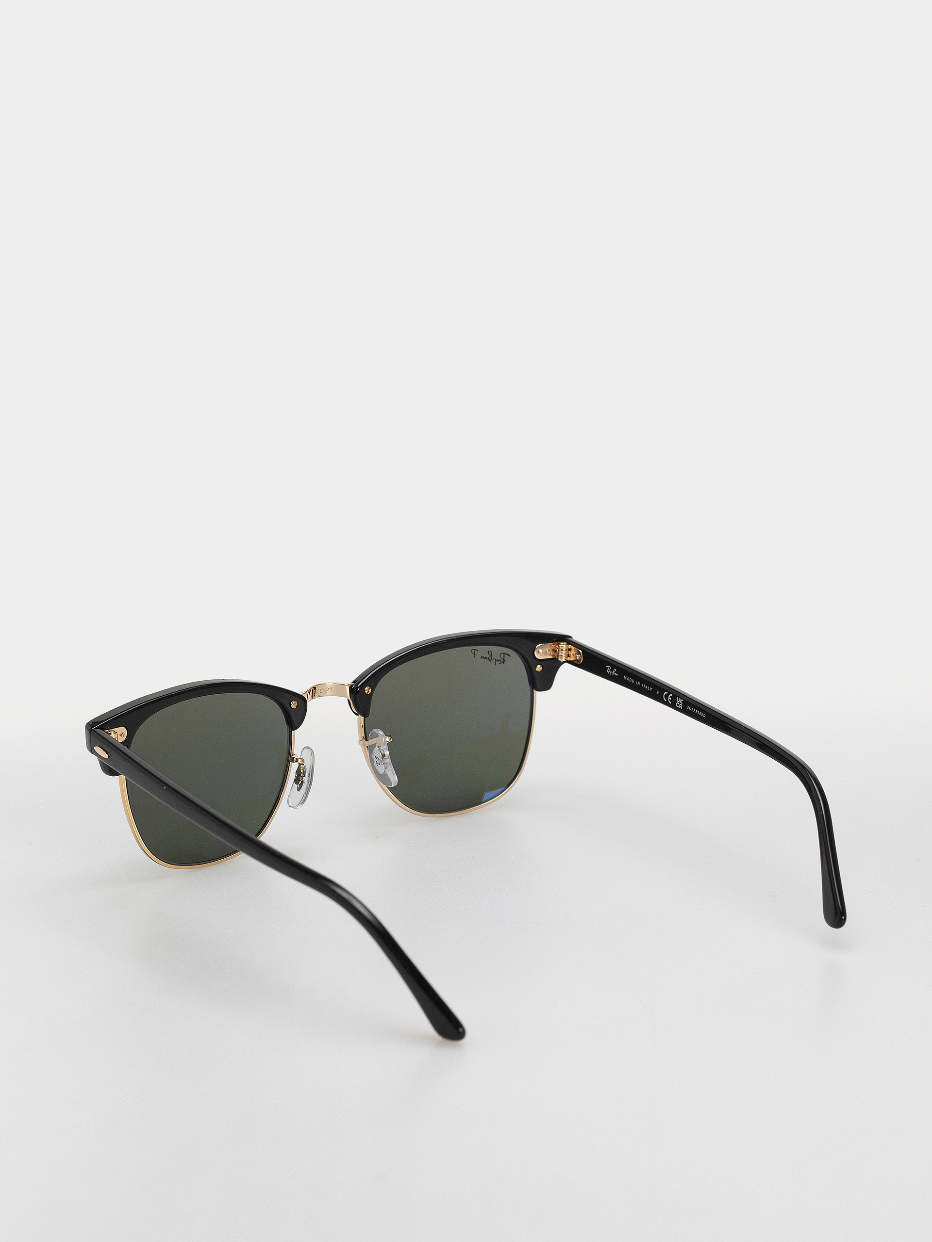 Okulary przeciwsłoneczne Ray-Ban Clubmaster Classic (polerowany czarny i złoty/zielony g-15 polaryzowany)