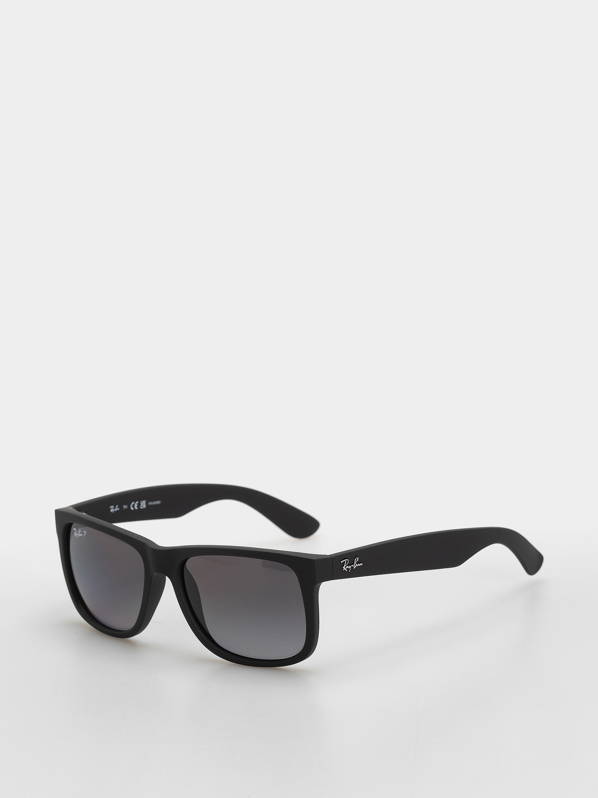 Okulary przeciwsłoneczne Ray-Ban Justin Classic (matowy guma czarny/polaryzacyjne jasnoszary)