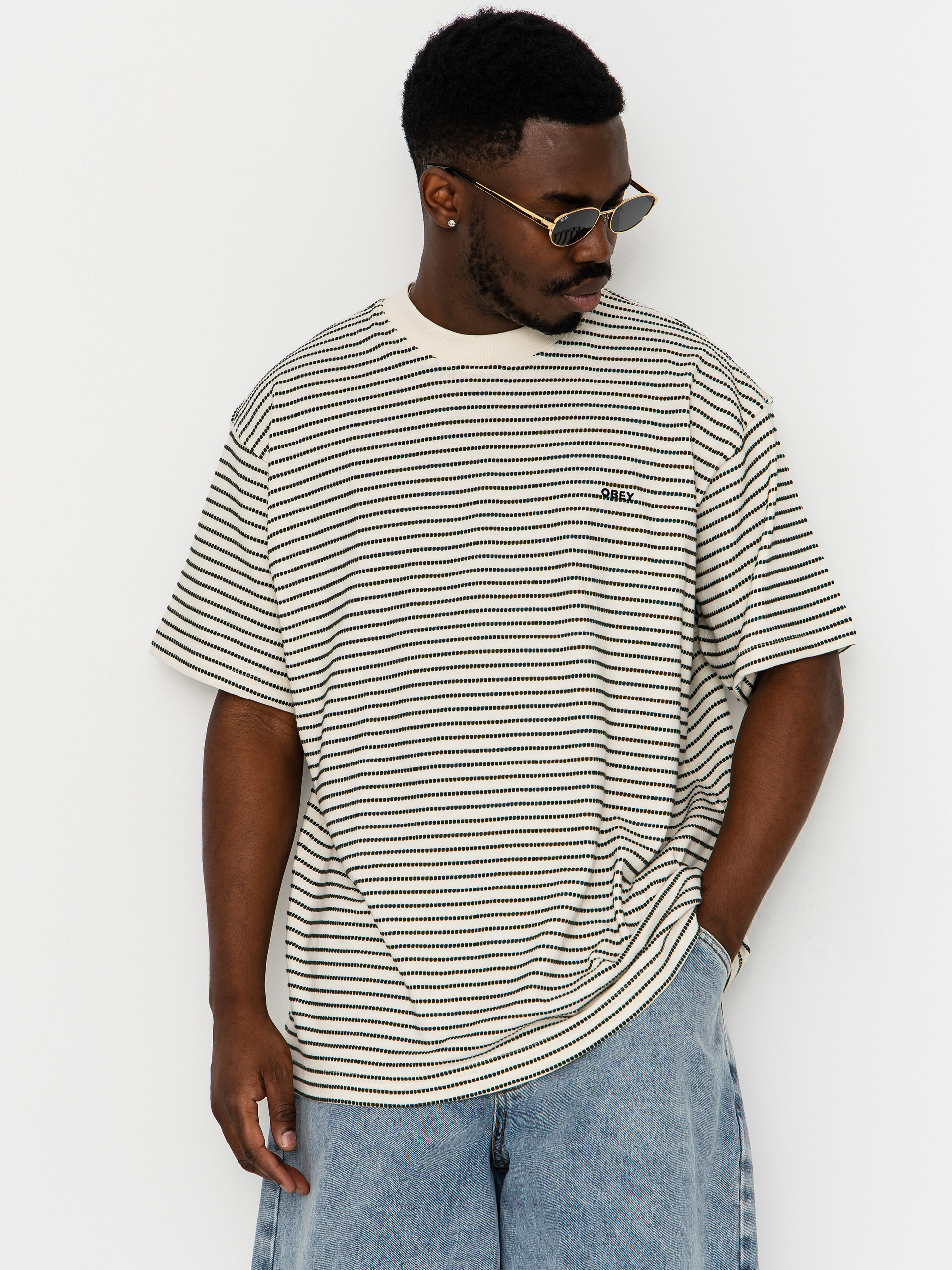 T-shirt OBEY Edwin (cream mutli)