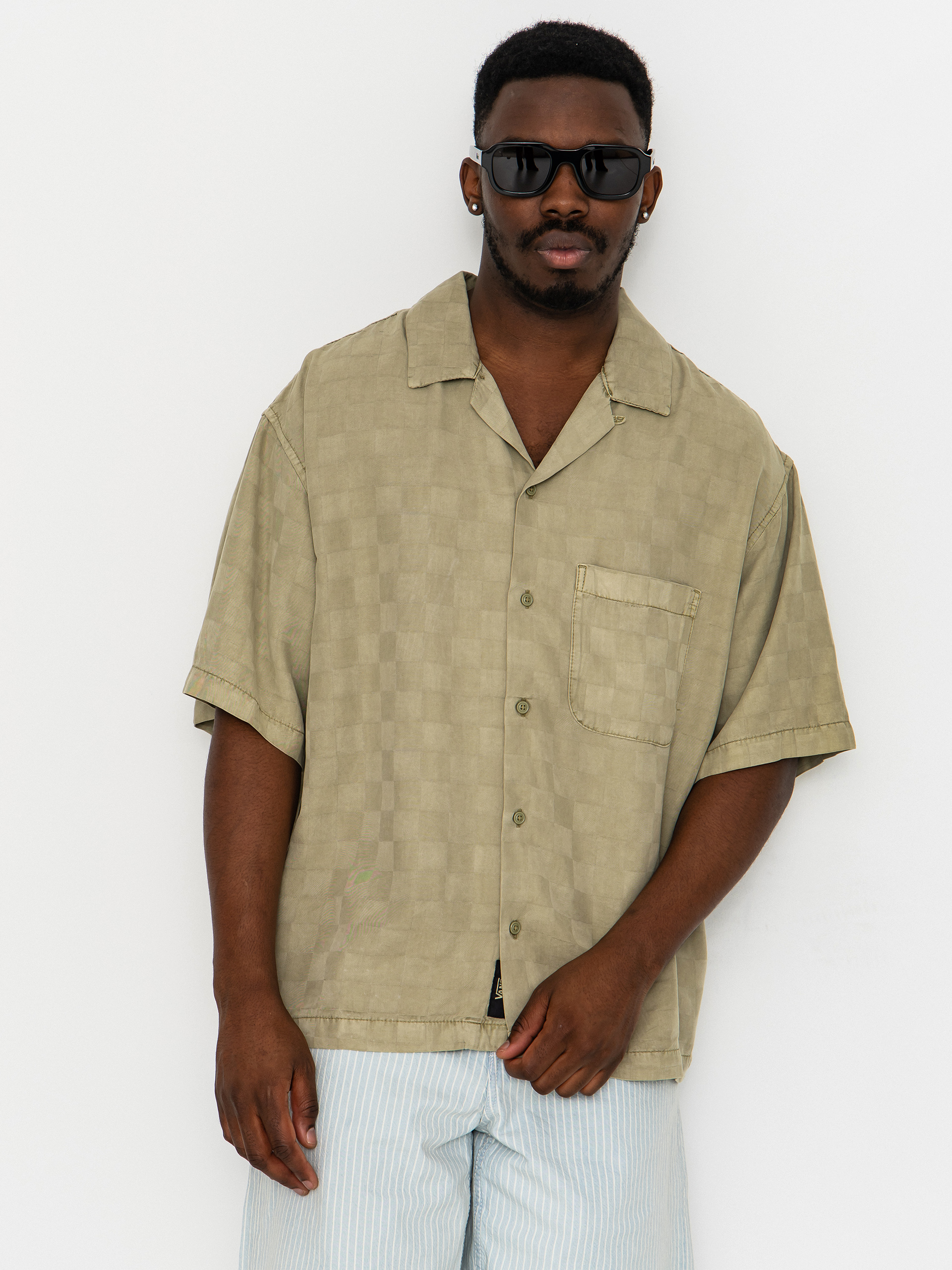 Koszula Vans Van Doren Tencel Check Camp (soft sage)
