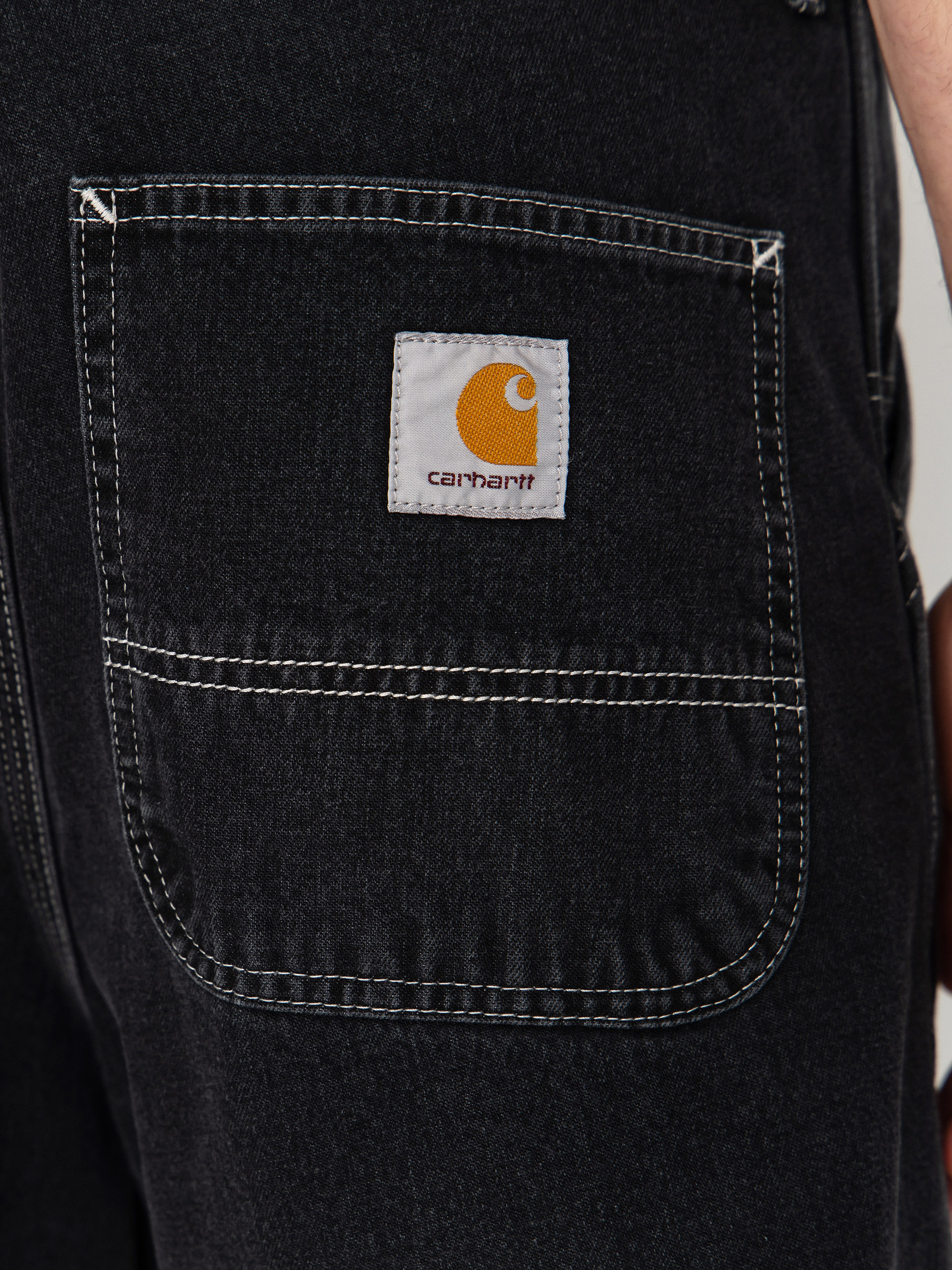 Szorty Carhartt WIP Simple (black heavy stone wash)