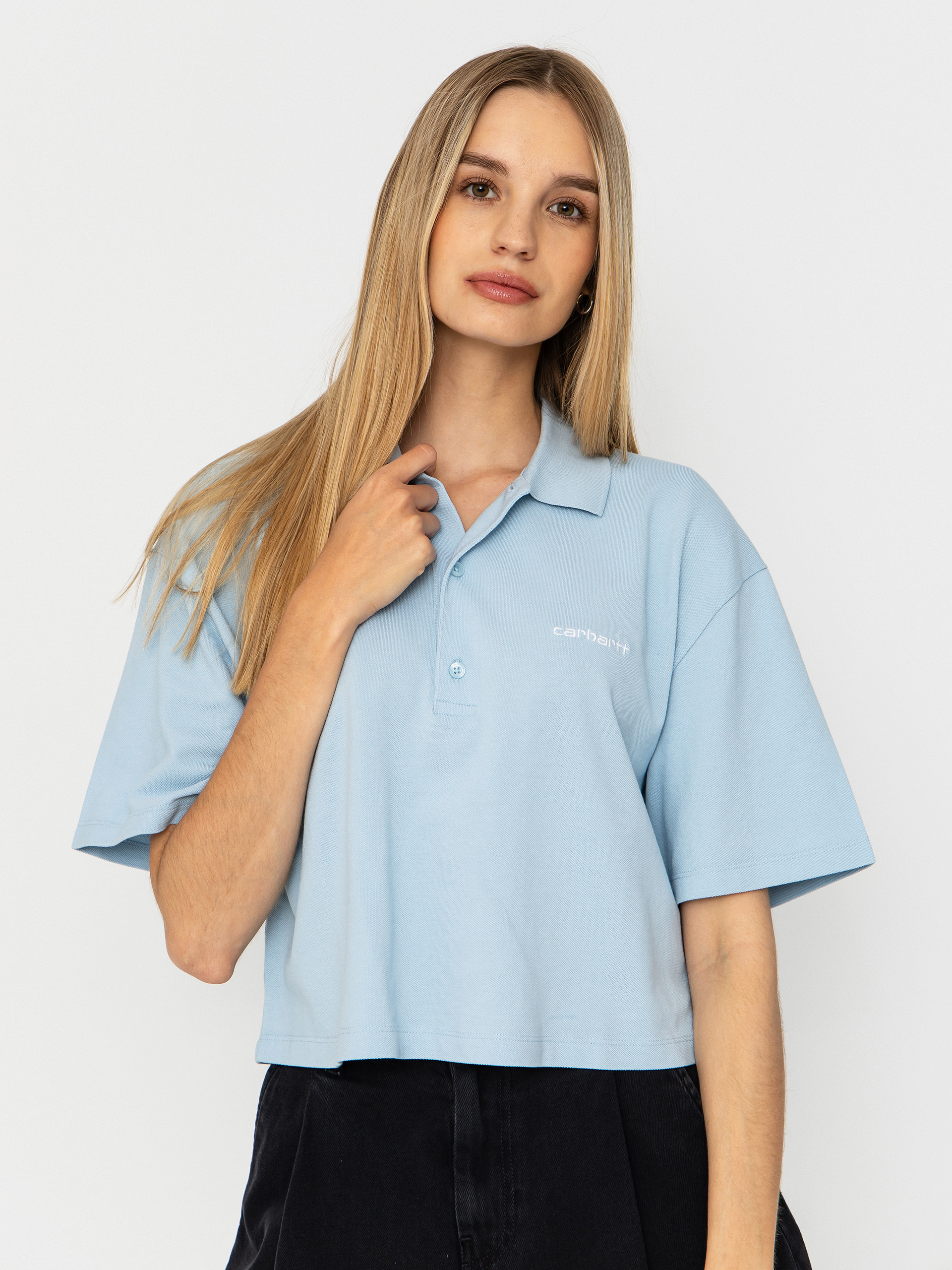 T-shirt Carhartt WIP Script Polo Wmn (icaria/white)