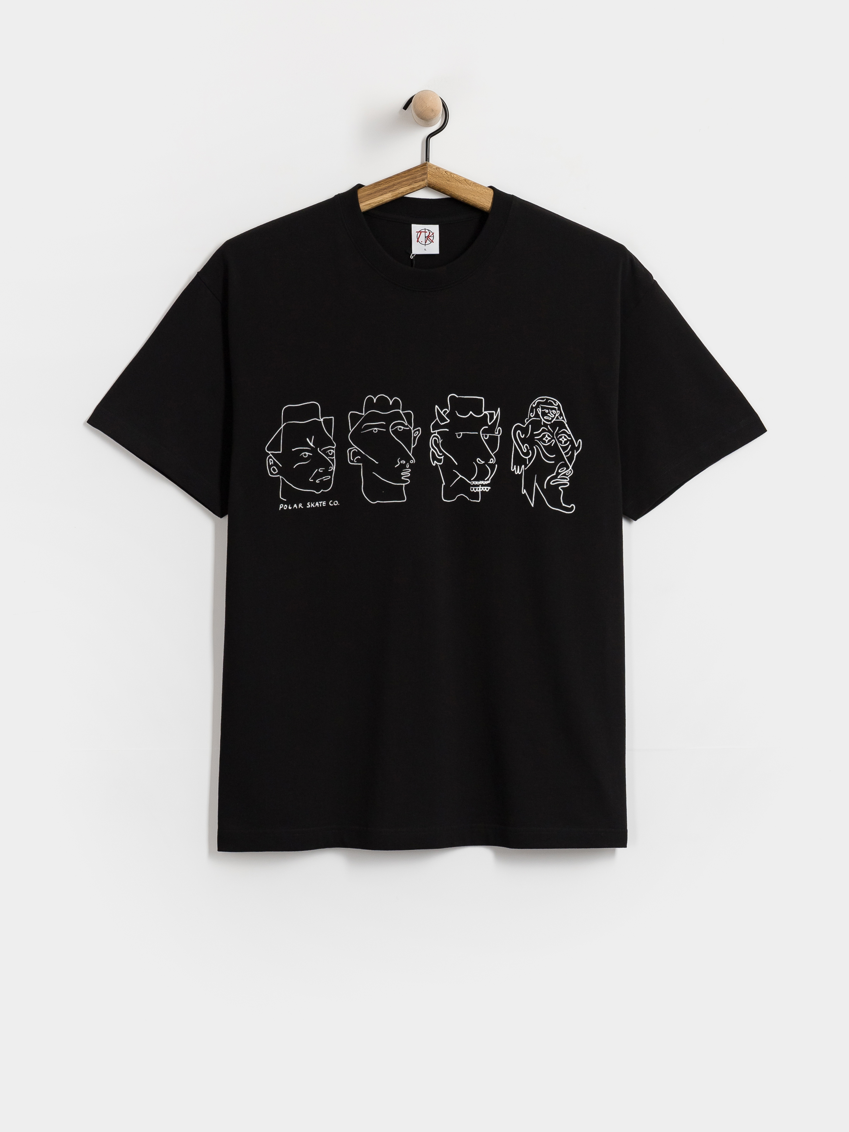 T-shirt Polar Skate Contrast 8 Heads (black/white)