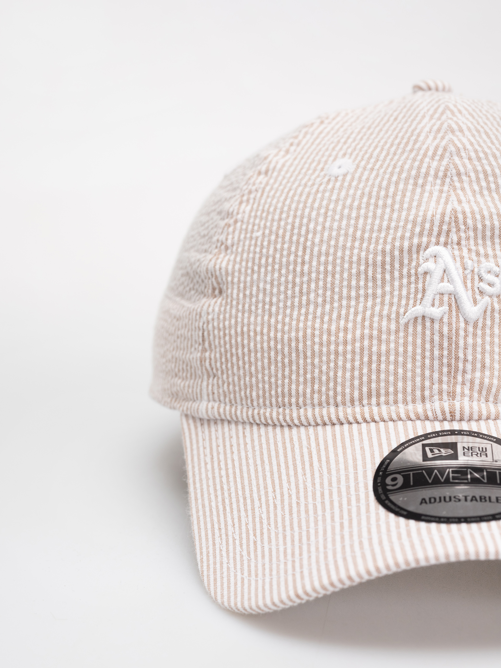 Czapka z daszkiem New Era Seersucker 9Twenty Athletics (stone/white)